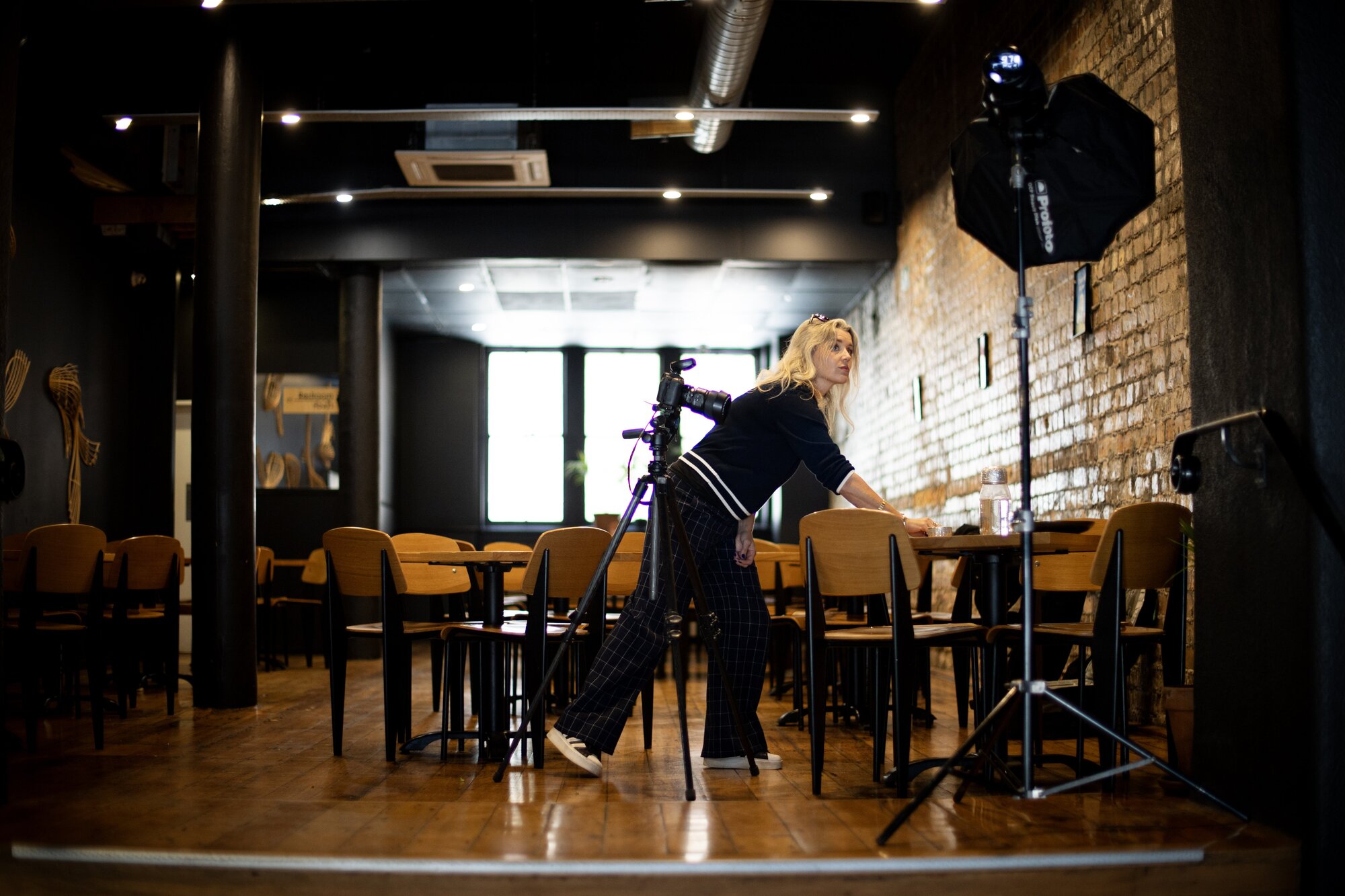 Photographer Babiche Martens uses a brick wall to her advantage as she shoots Aroy Thai restaurant's iconic Pad Thai. Photo / Dean Purcell