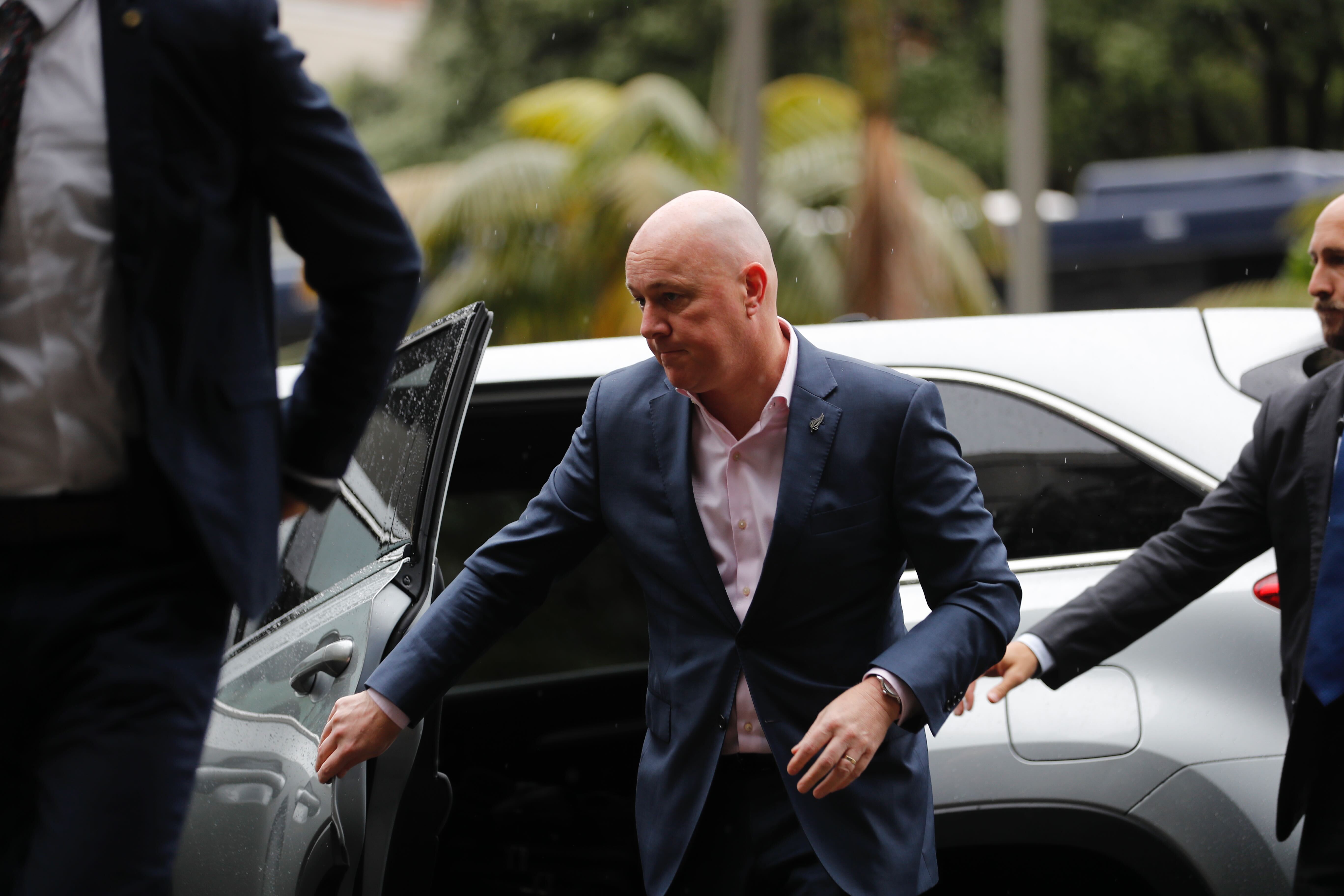 National leader Christopher Luxon defended his decision to let some of his team head back to Wellington for the night to see their families. Photo / Dean Purcell