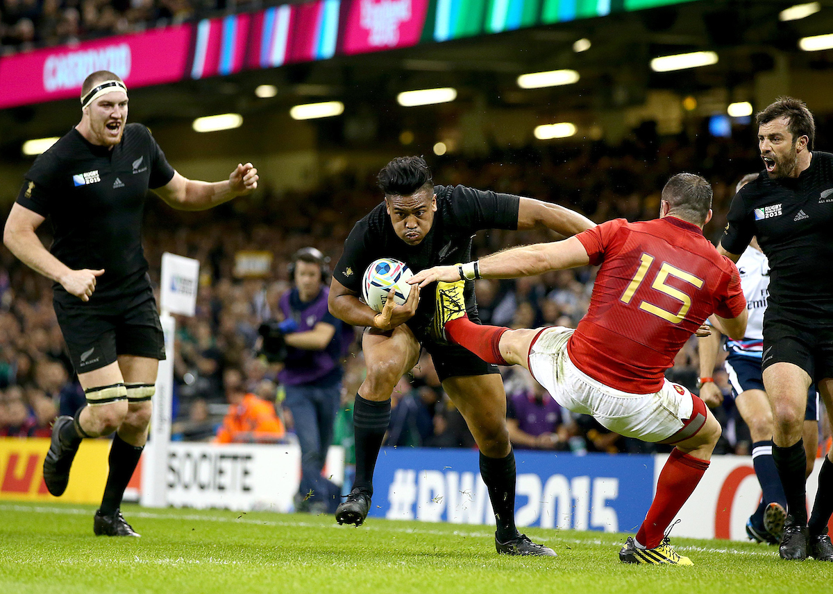 Julian Savea scored a hat-trick in the All Blacks' Rugby World Cup 2015 quarter-final win over France. Photo / Brett Phibbs