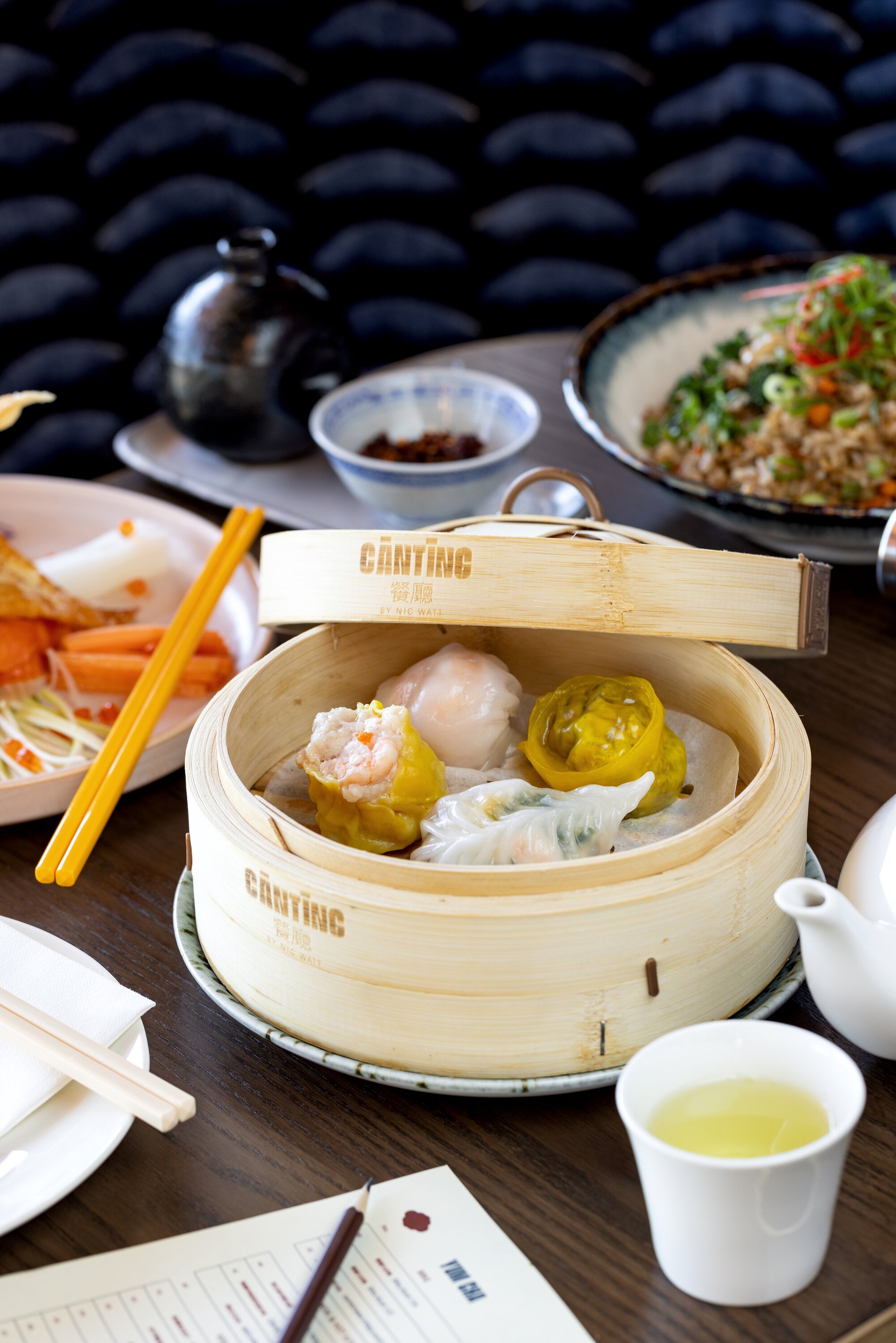 Mixed dumplings on the menu at Canting restaurant in Commercial Bay. Photo / Babiche Martens