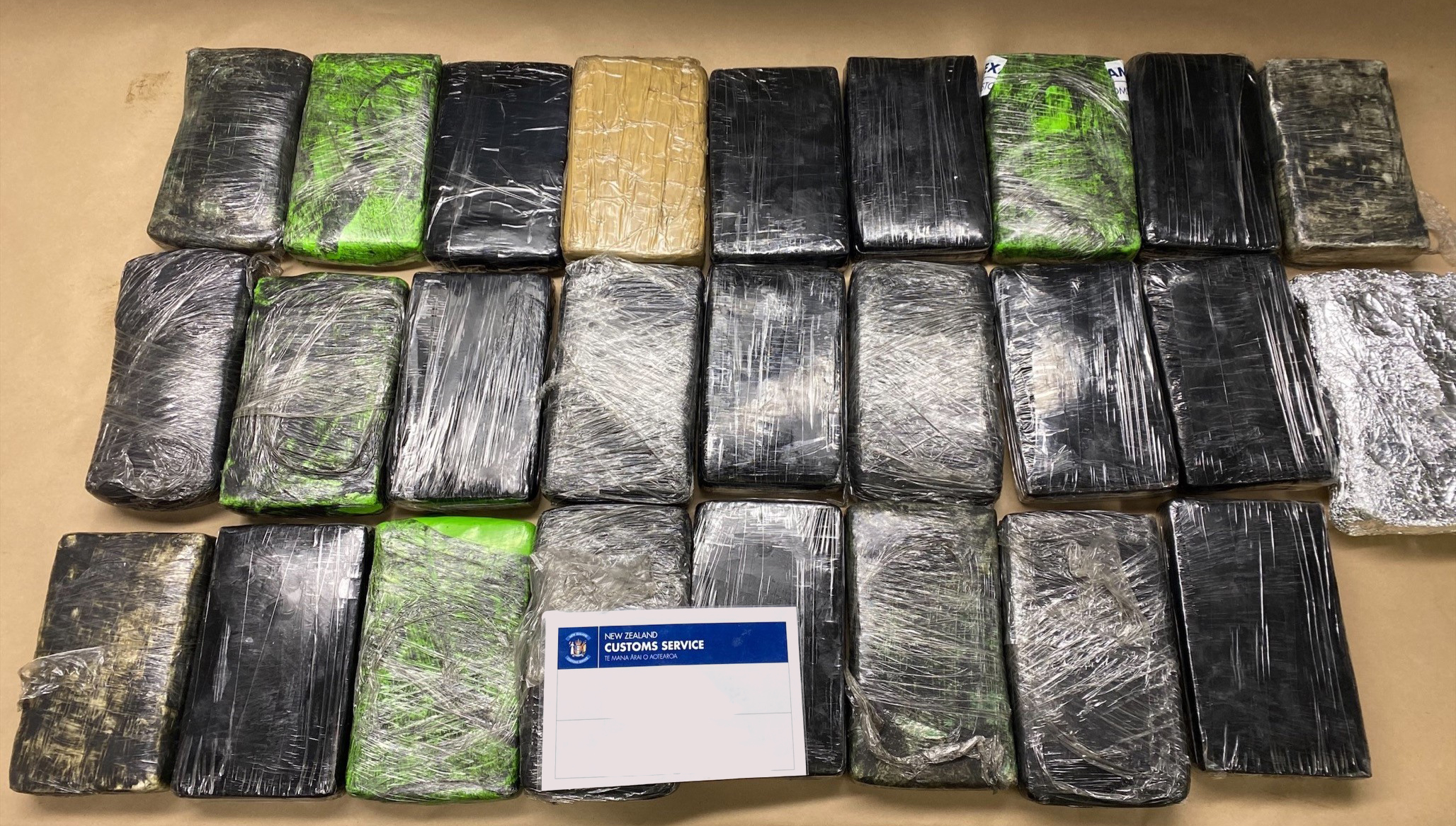 Part of the estimated 26kg of cocaine seized by Customs after a searches on September 16 and 17. Photo / Customs