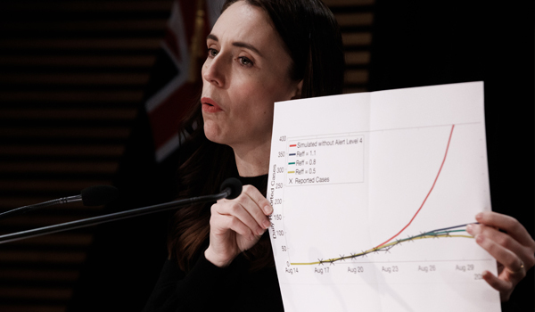 Prime Minister Jacinda Ardern says the lockdown is working, and without it we would see several hundreds of new cases a day by now. Photo / Pool