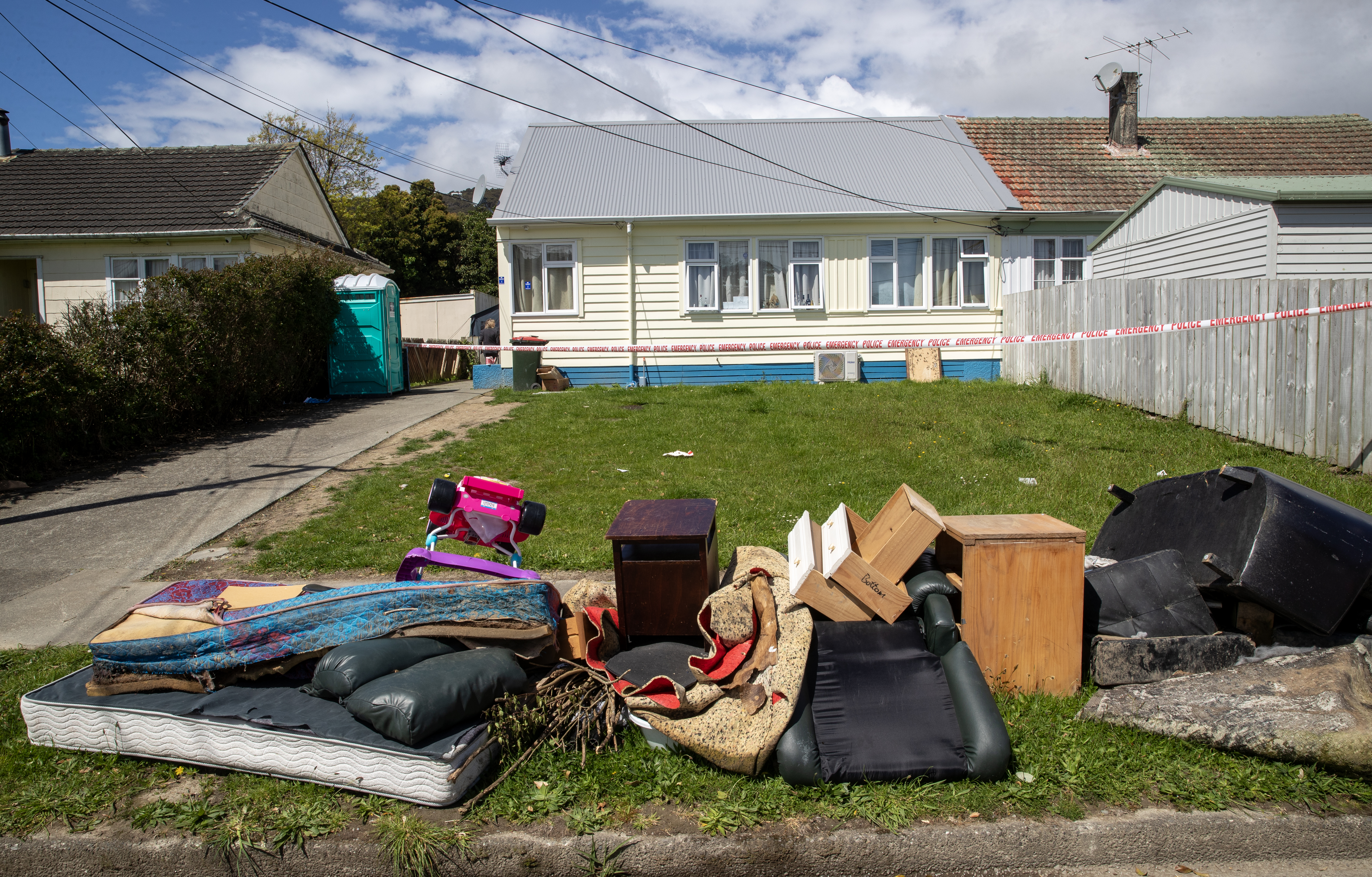 Police have been seen at the property where Ruthless-Empire died. Photo / Mark Mitchell
