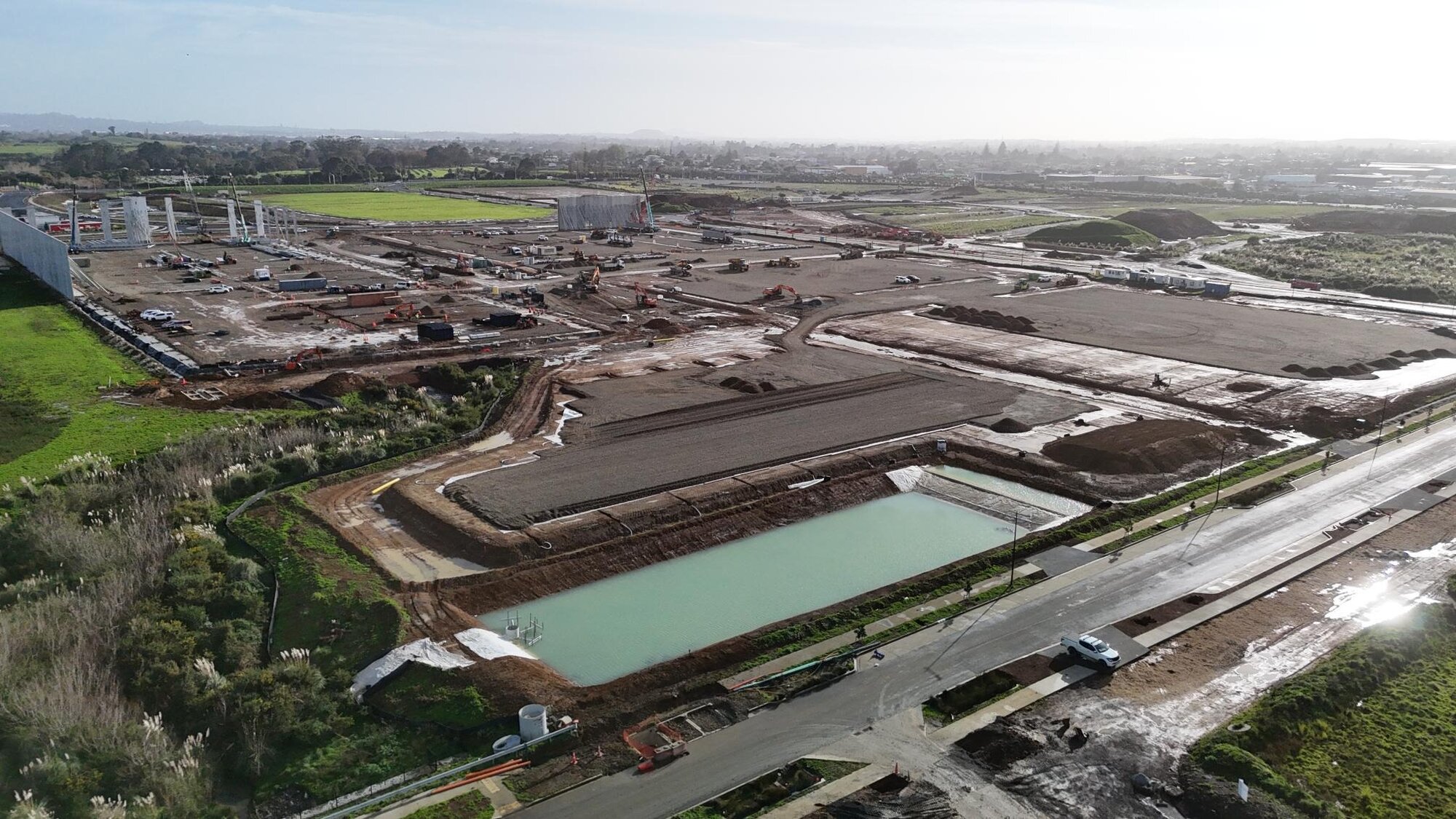 The Wiri site, where lettuces and strawberries once grew, is now becoming a warehouse park. Photo / James Kirkpatrick Group