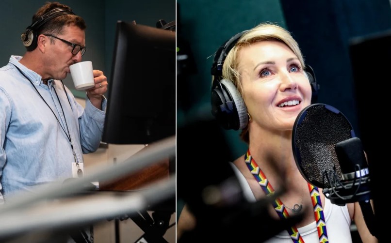 Morning Report hosts Corin Dann and Ingrid Hipkiss. Photos / RNZ