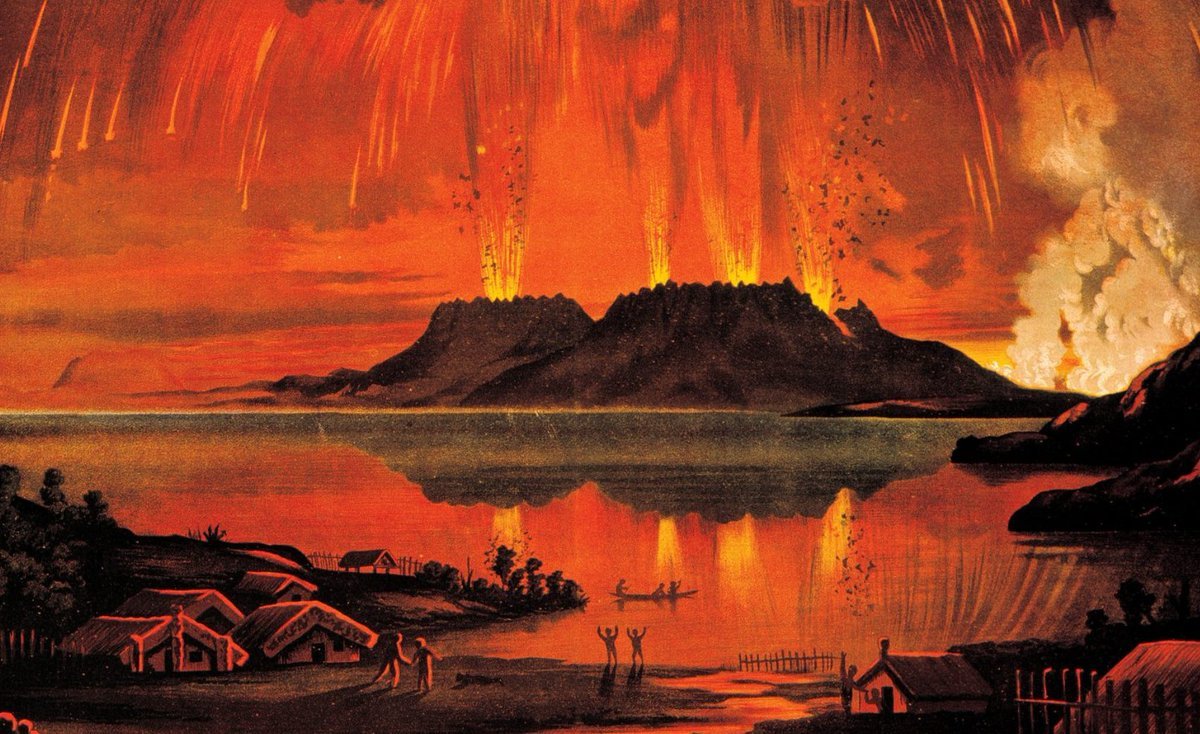 Major eruptions like Tarawera in 1886 have been shown to cause temporary dips in New Zealand's average temperature. Image / Charles Blomfield