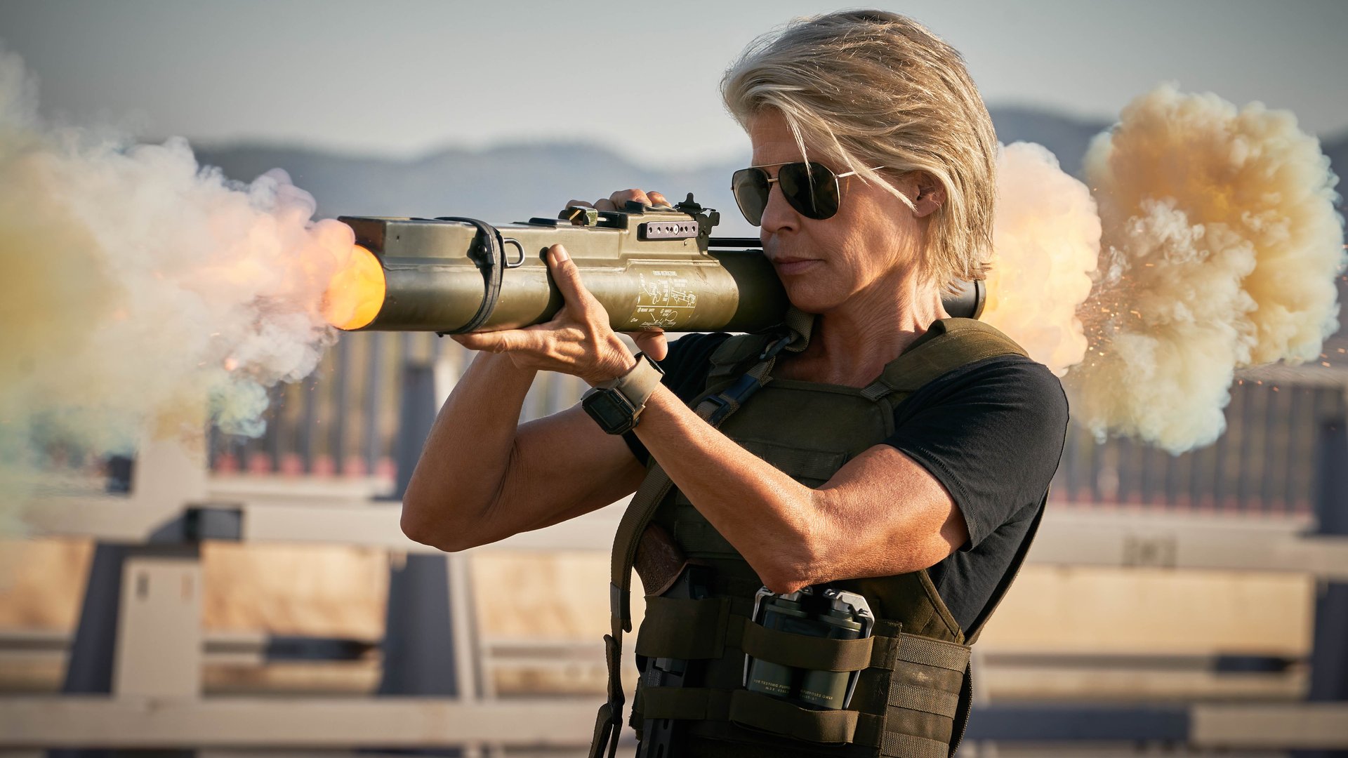 Linda Hamilton reprises her iconic role as Sarah Connor. Photo / Getty Images.