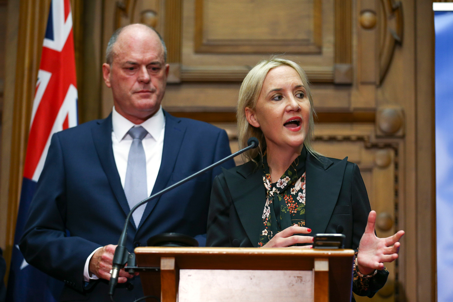 Nikki Kaye and Todd Muller after the leadership coup. Photo Getty Images