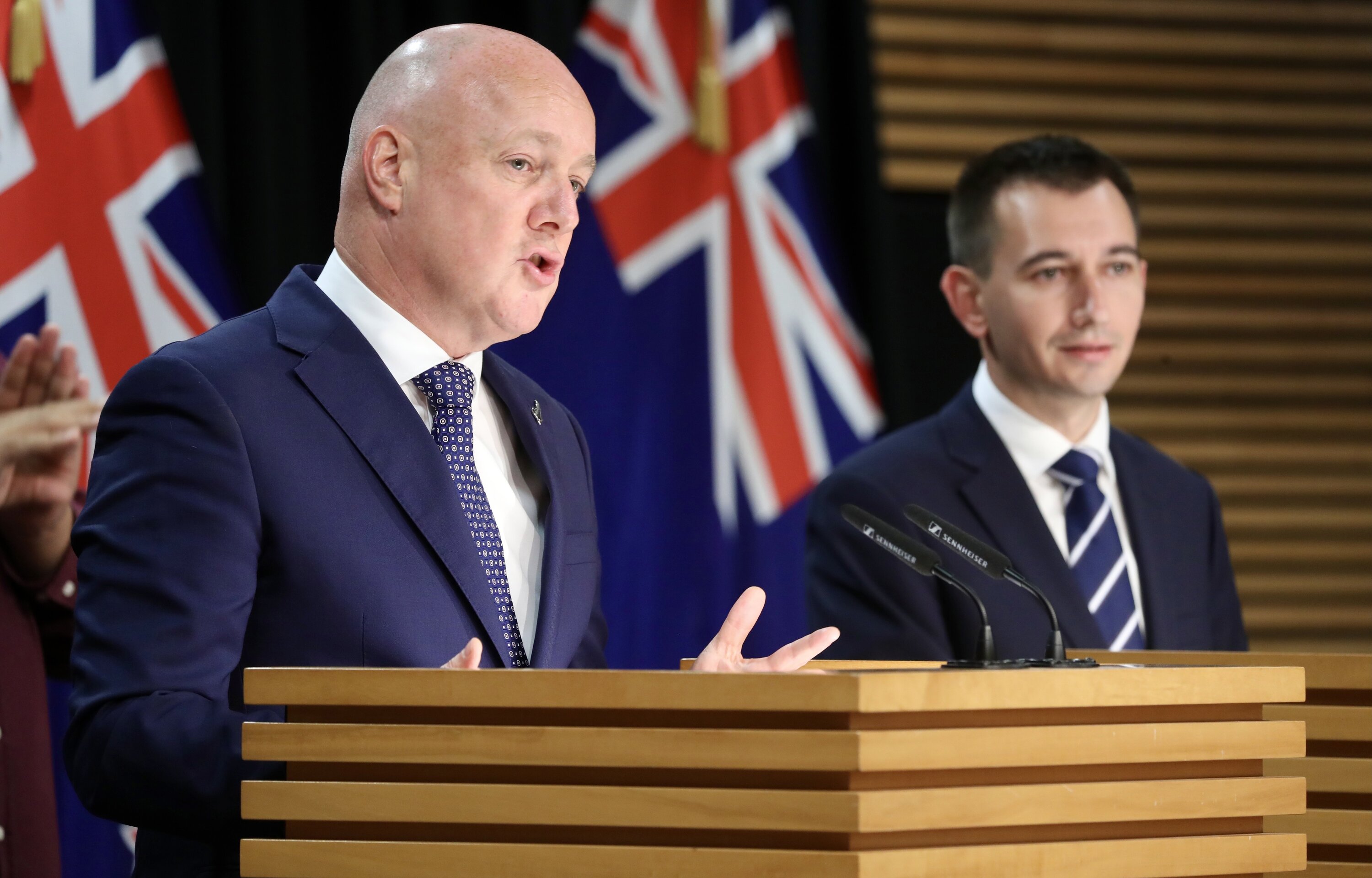 Prime Minister Christopher Luxon and Transport Minister Simeon Brown. Photo / Mark Mitchell 