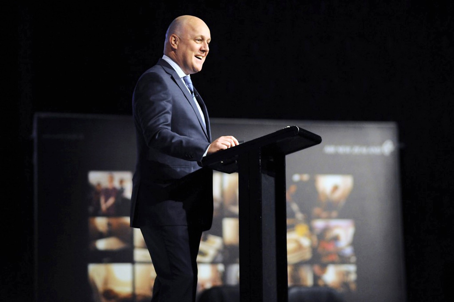 High flyer: Christopher Luxon addresses travel agents. Photo / Getty Images;Air NZ;Newspix