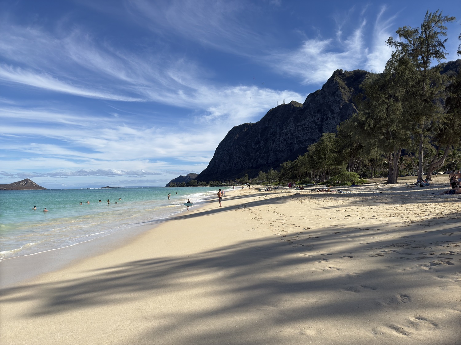 The sprawling white sand beach of Waimanalo in Honolulu. Photo / Marissa Findlay