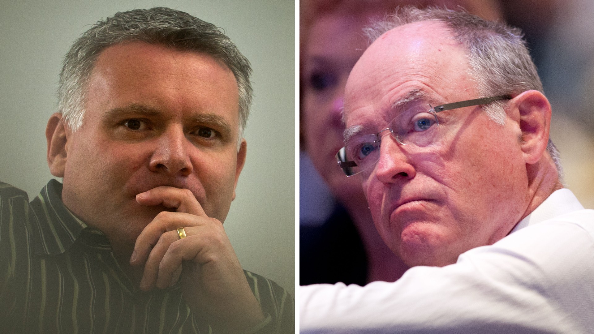 A defamation case involving the Post editor-in-chief Matthew Hooton (left) and former National Party leader Don Brash is heading to the Court of Appeal. Photos / Brett Phibbs, Richard Robinson