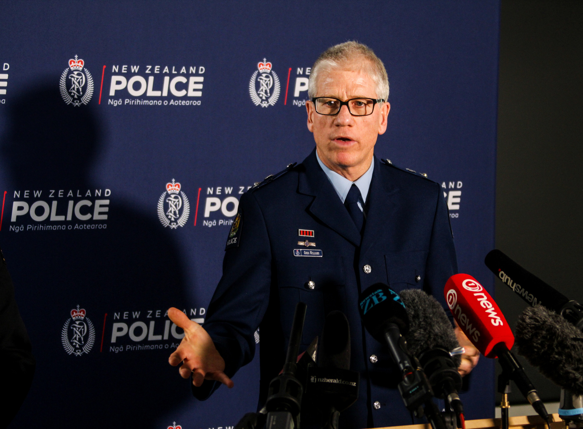 National Organised Crime Group director detective superintendent Greg Williams talks to media about Operation Trojan Shield. Photo / Jed Bradley