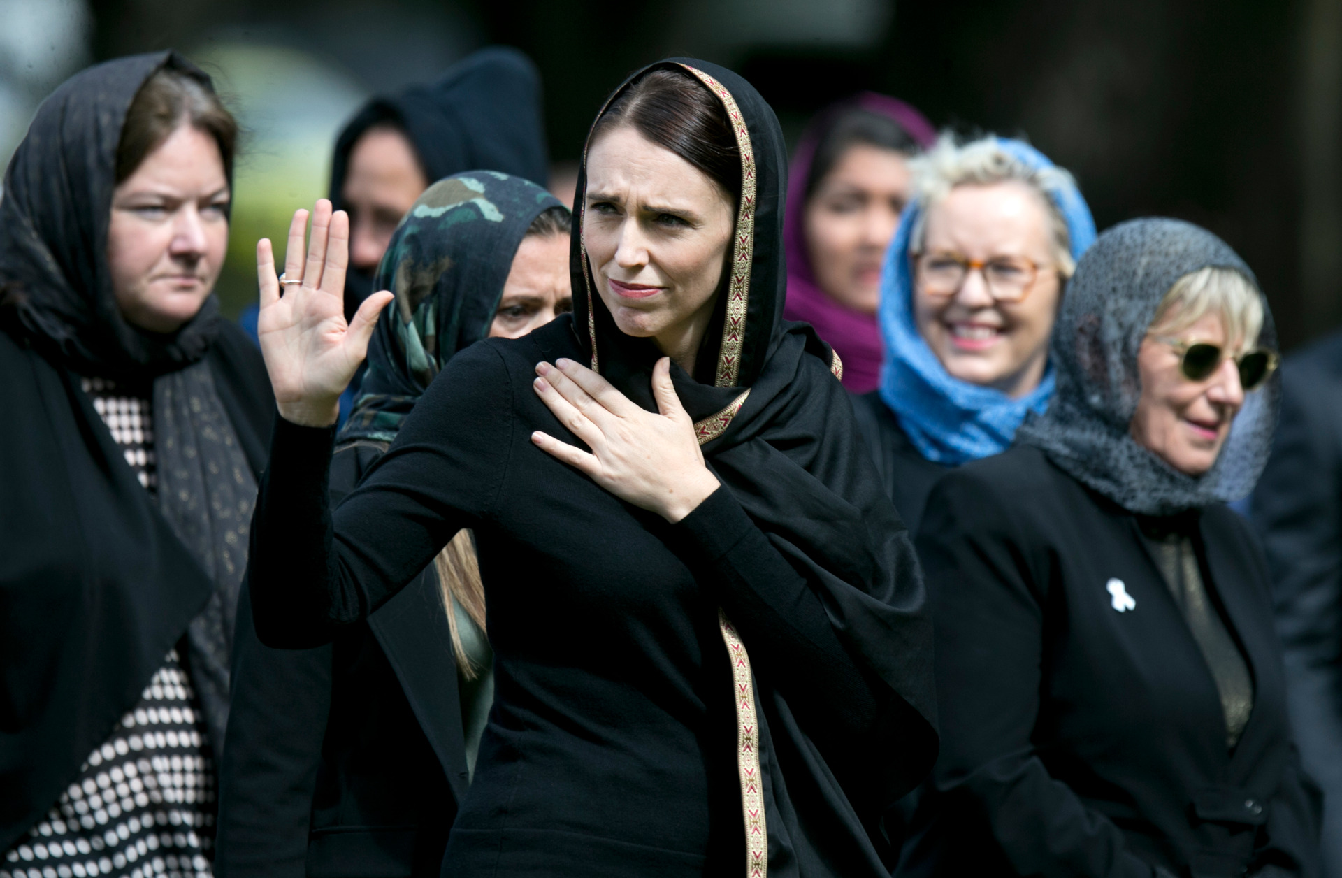 Prime Minister Jacinda Ardern after attending the big Friday prayer meeting in Hagley Park a week after the Christchurch mosque attacks. Photo / File