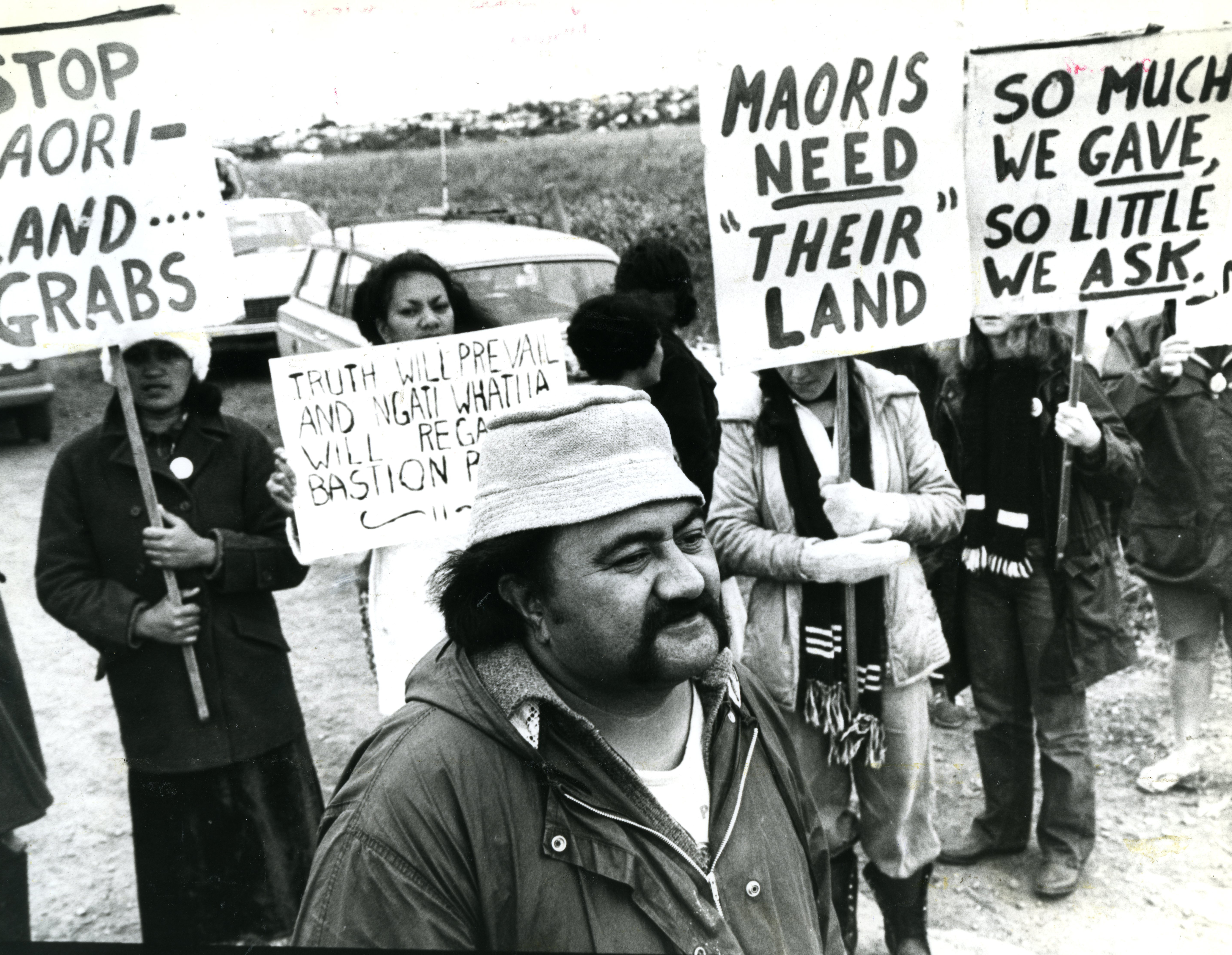 Protestors at Bastion Point. Photo / NZ Herald