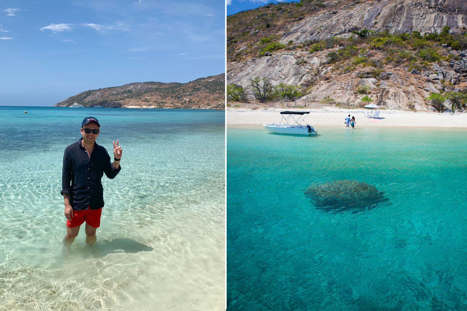 (Left) Viva fashion editor Dan Ahwa on Lizard Island. Photos / Supplied