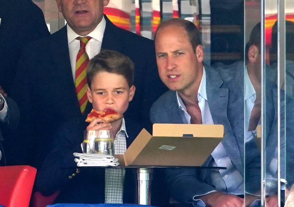 The Prince of Wales and Prince George watch from the box during day four of the second Ashes test match at Lord's, London. Photo / Getty Images