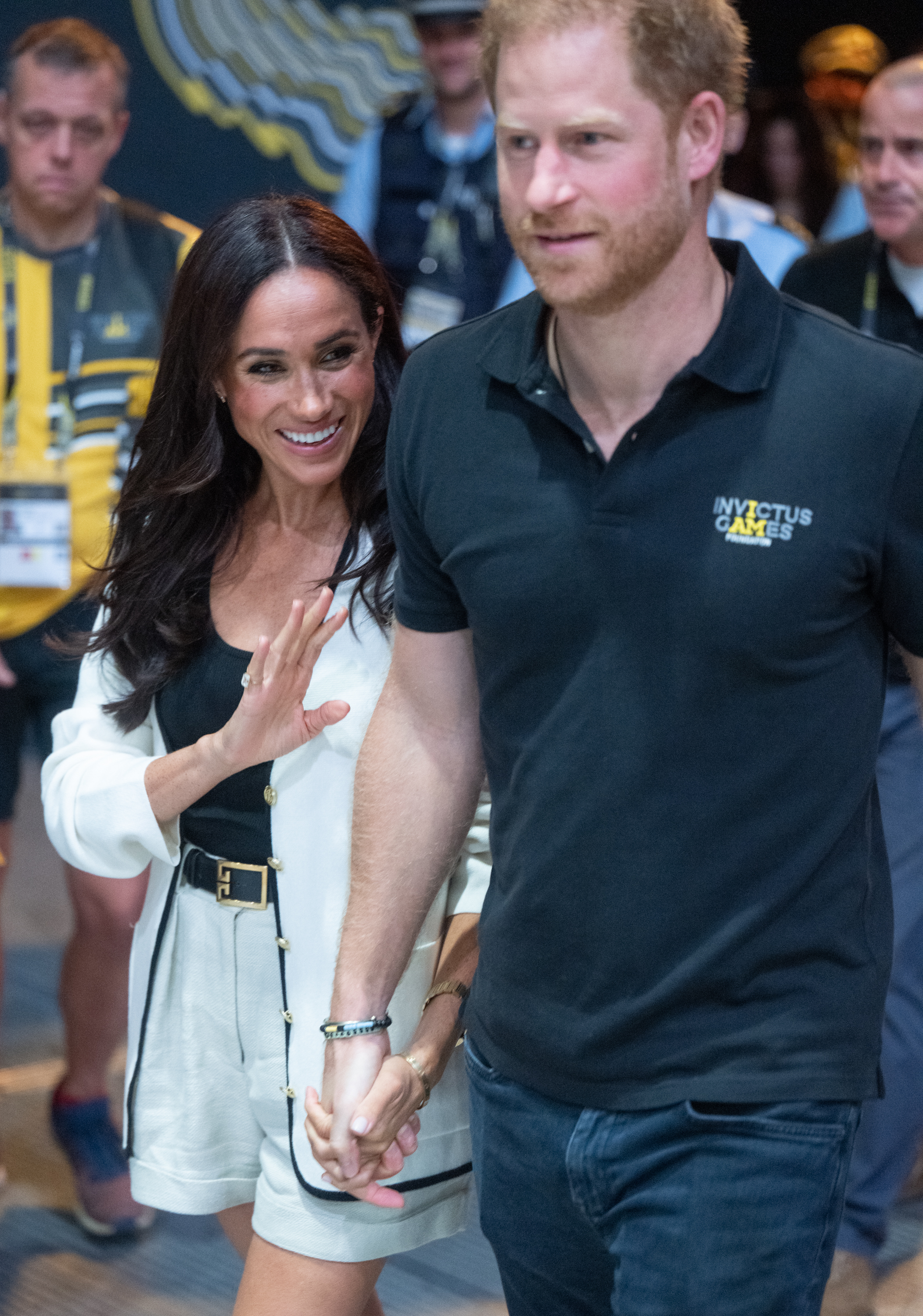 Prince Harry, Duke of Sussex and Meghan, Duchess of Sussex attend the Wheelchair Basketball preliminary match between Ukraine and Australia. Photo / Getty Images