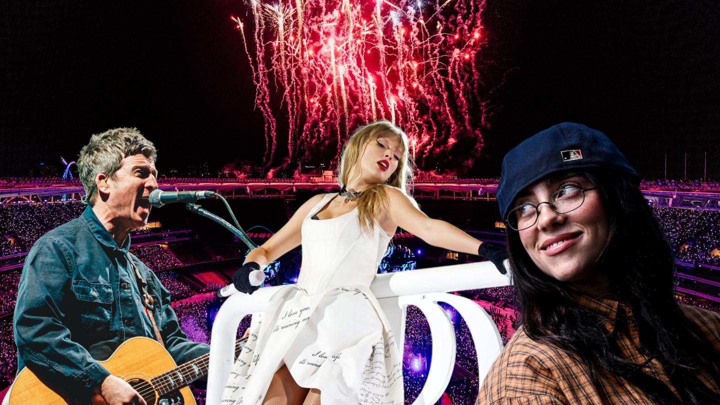 Several household names bypassed Aotearoa New Zealand on their world tours ahead of Eden Park receiving consent to host 12 concerts a year. Photo / Composite / Getty Images / Anna Lee