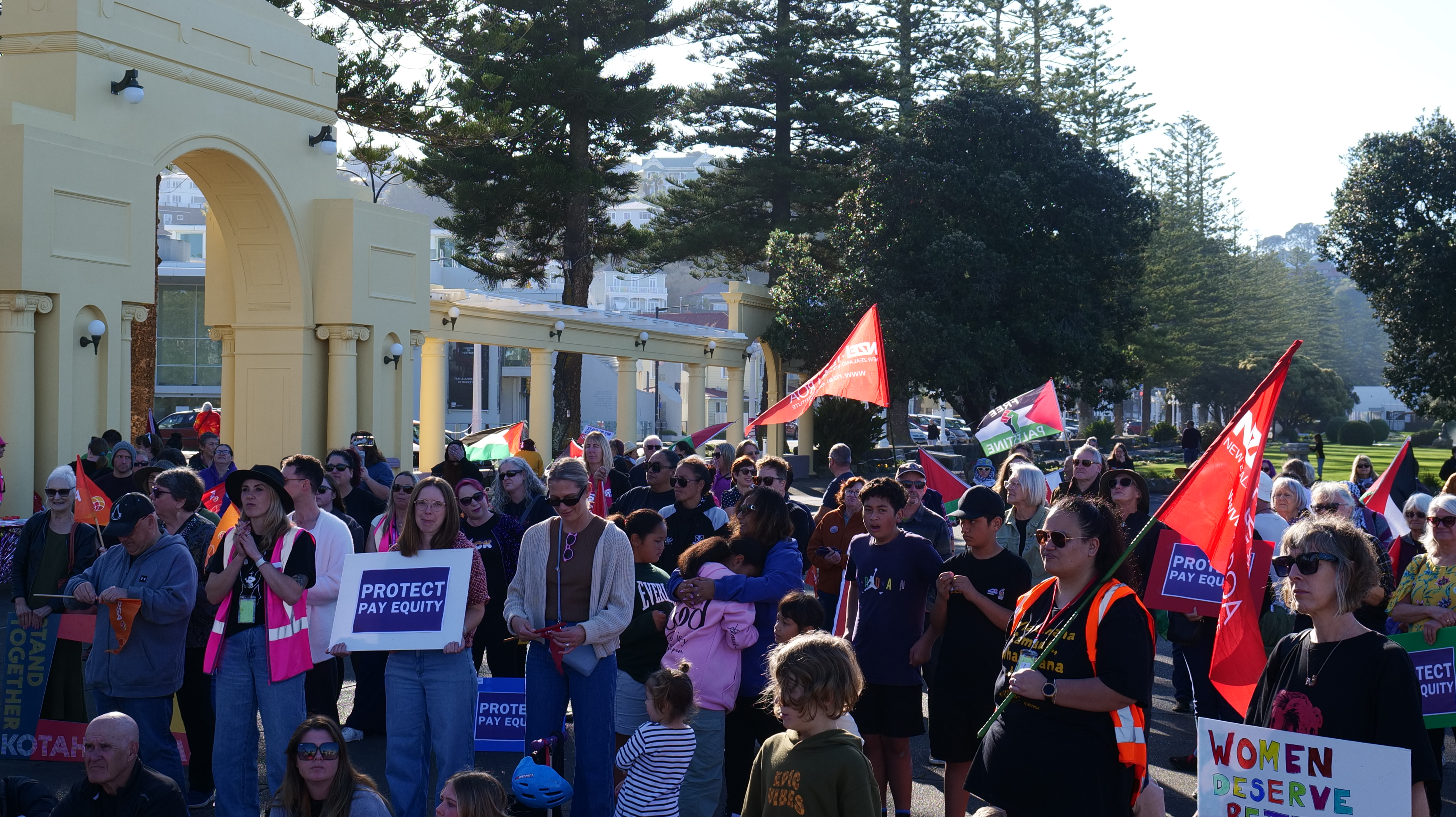 A rally against the pay equity reforms. Photo / Brendon Lane
