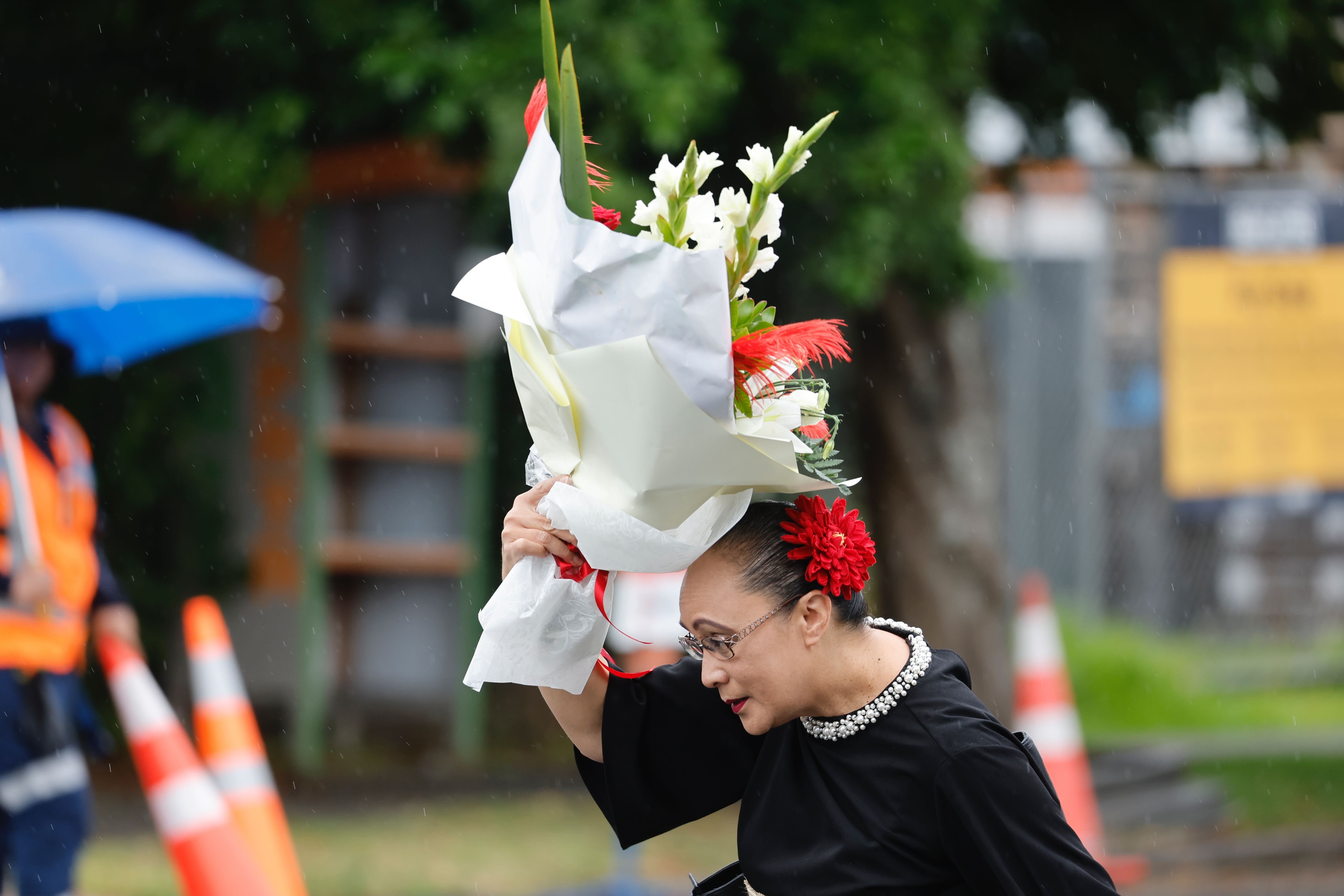 Panmure-Ōtāhuhu MP Jenny Salesa arrives at Tīpene Funerals, in Onehunga, to pay her respects to Green MP Fa’anānā Efeso Collins. Photo / Michael Craig