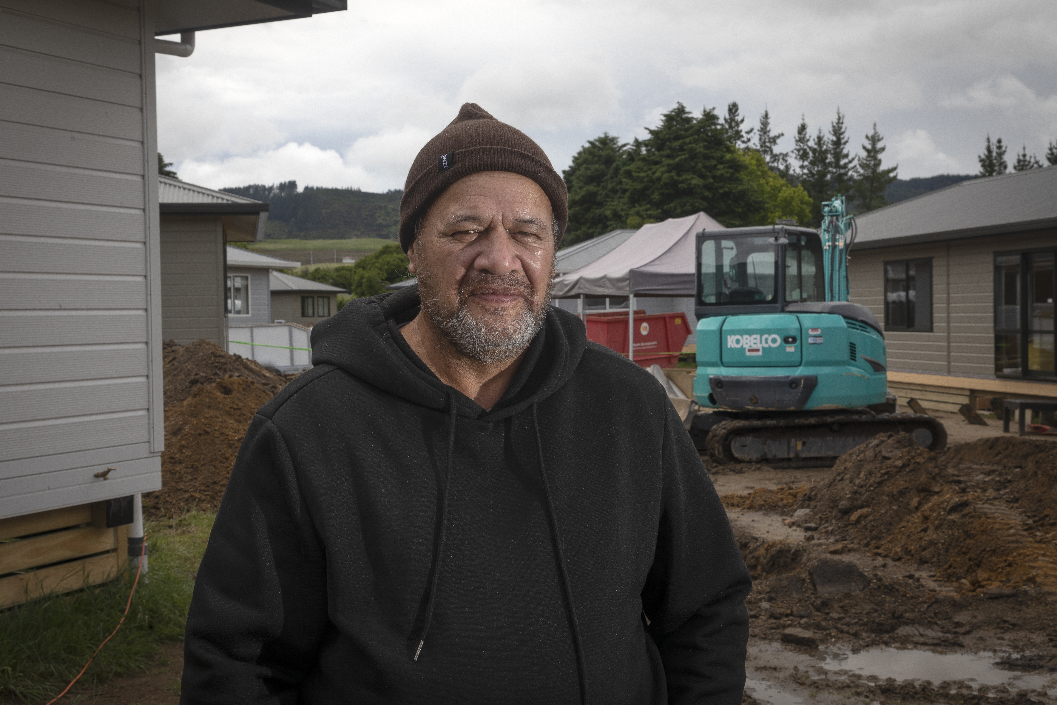 Nireaha Pirika at the damaged papakāinga on the outskirts of Rotorua. Photo / Andrew Warner