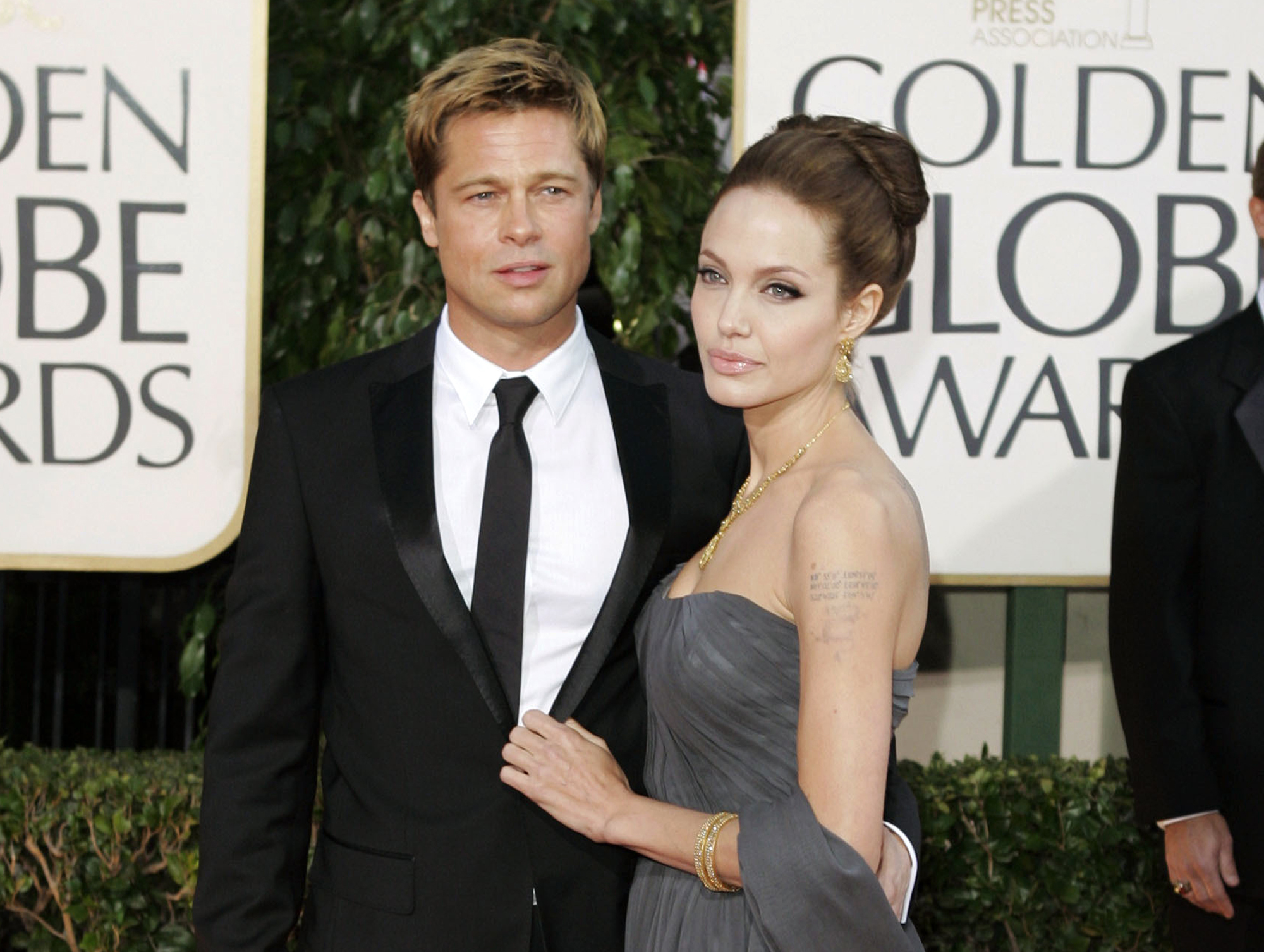 Brad Pitt, and Angelina Jolie arrive for the 64th Annual Golden Globe Awards in Beverly Hills. Photo / AP