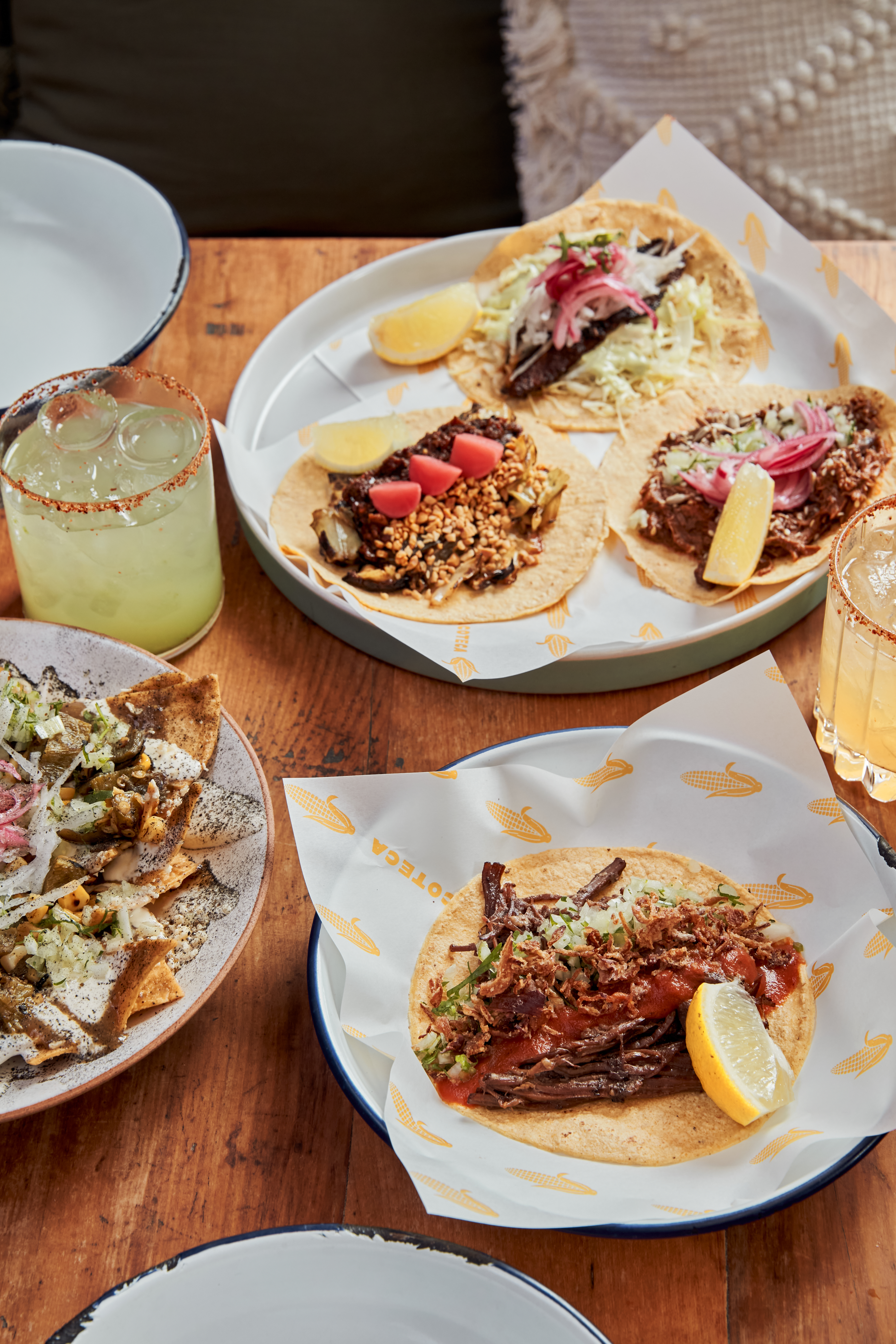 A selection of tacos and the chilaquiles at Tacoteca. Photo / Babiche Martens