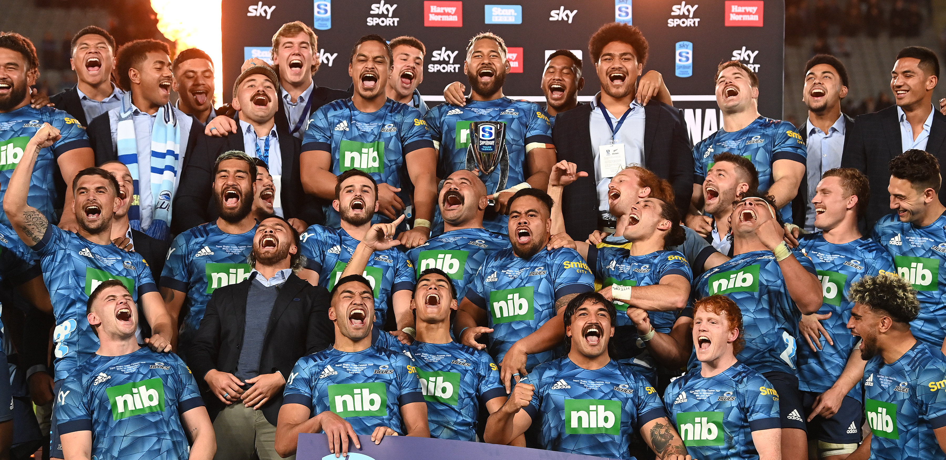 The Blues' triumph in Super Rugby Trans-Tasman in 2021 was the only time since 2016 that one of the four remaining teams hoisted a trophy. Photo / Photosport