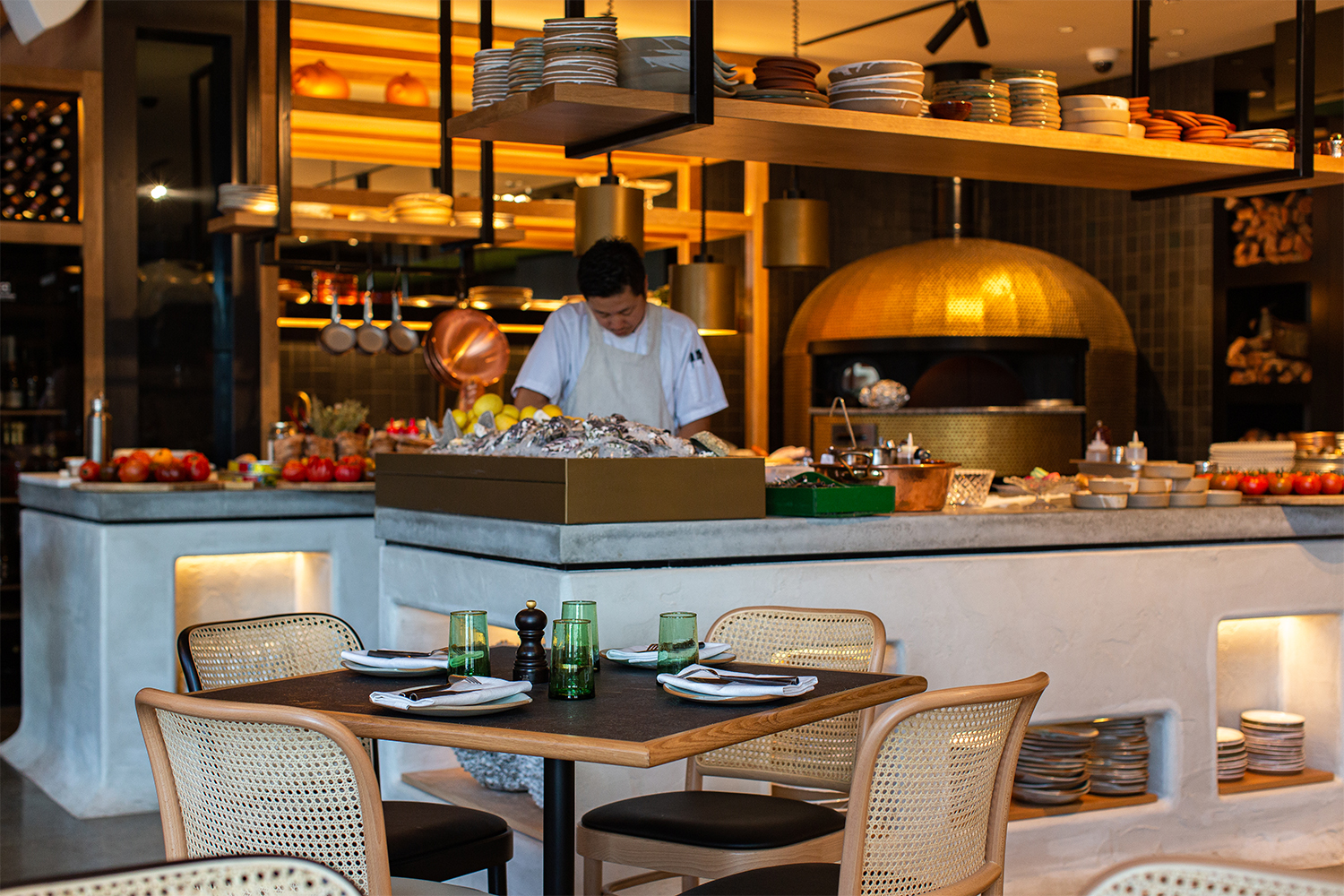 An open kitchen allows guests to see food prepared at Esther. Photo / Babiche Martens