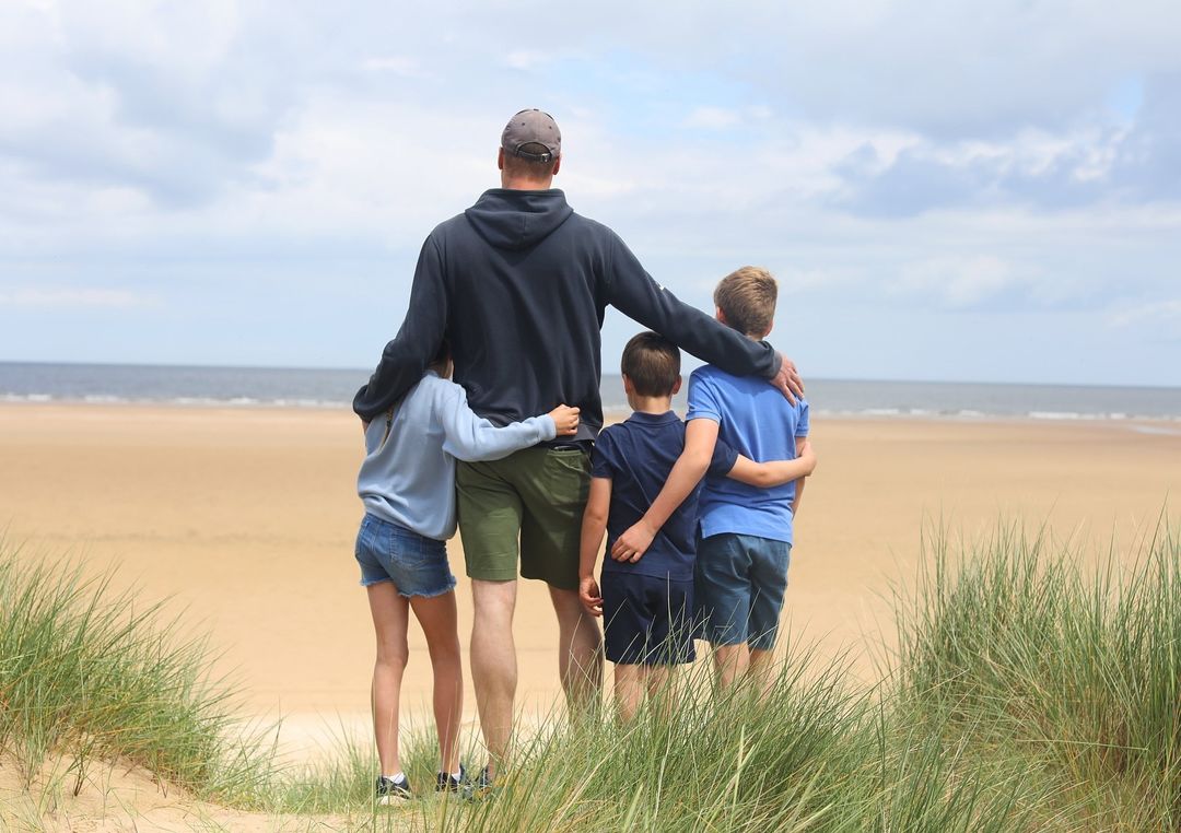 Prince William and his three children, Princess Charlotte (L), Prince Louis (M) and Prince George (R). Photo / @princeandprincessofwales