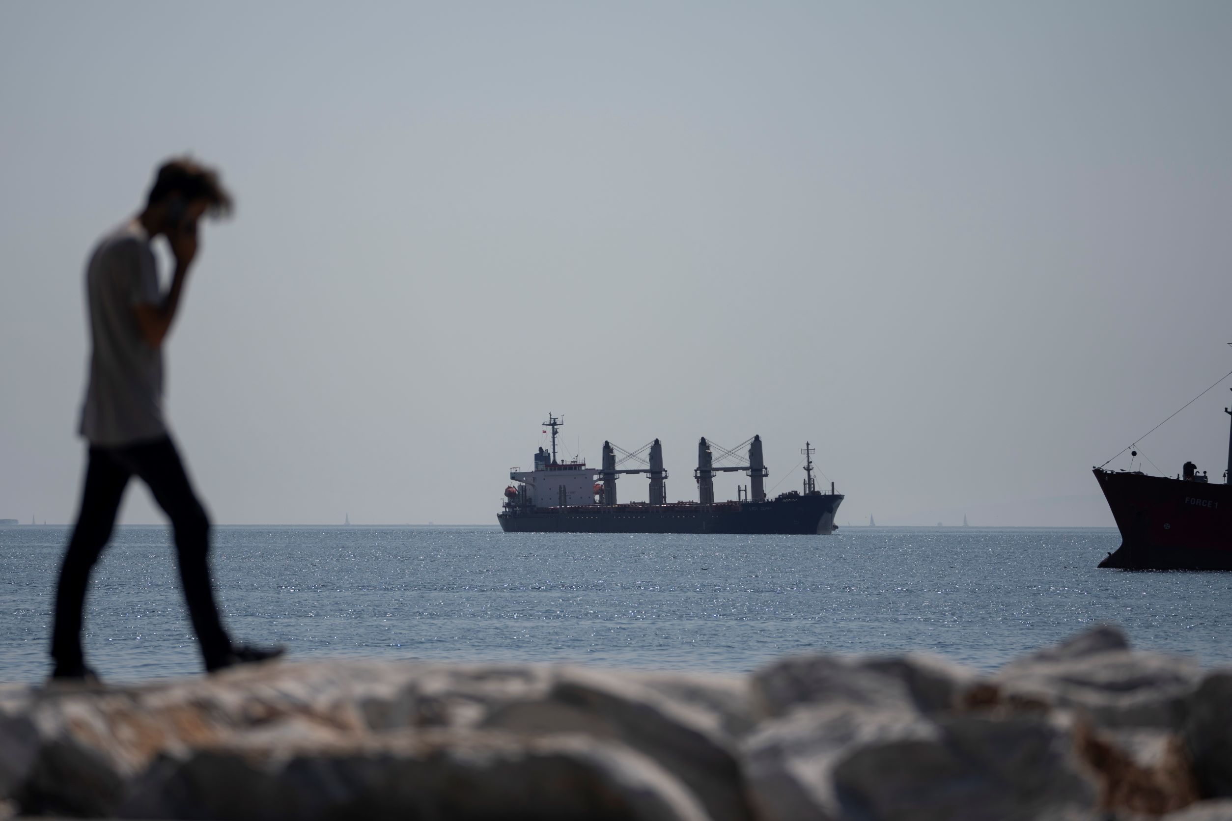 A Panama-flagged cargo ship in the Marmara Sea after Russia suspended its part of the deal allowing Ukraine to ship grain from its Black Sea ports safely. Photo / AP