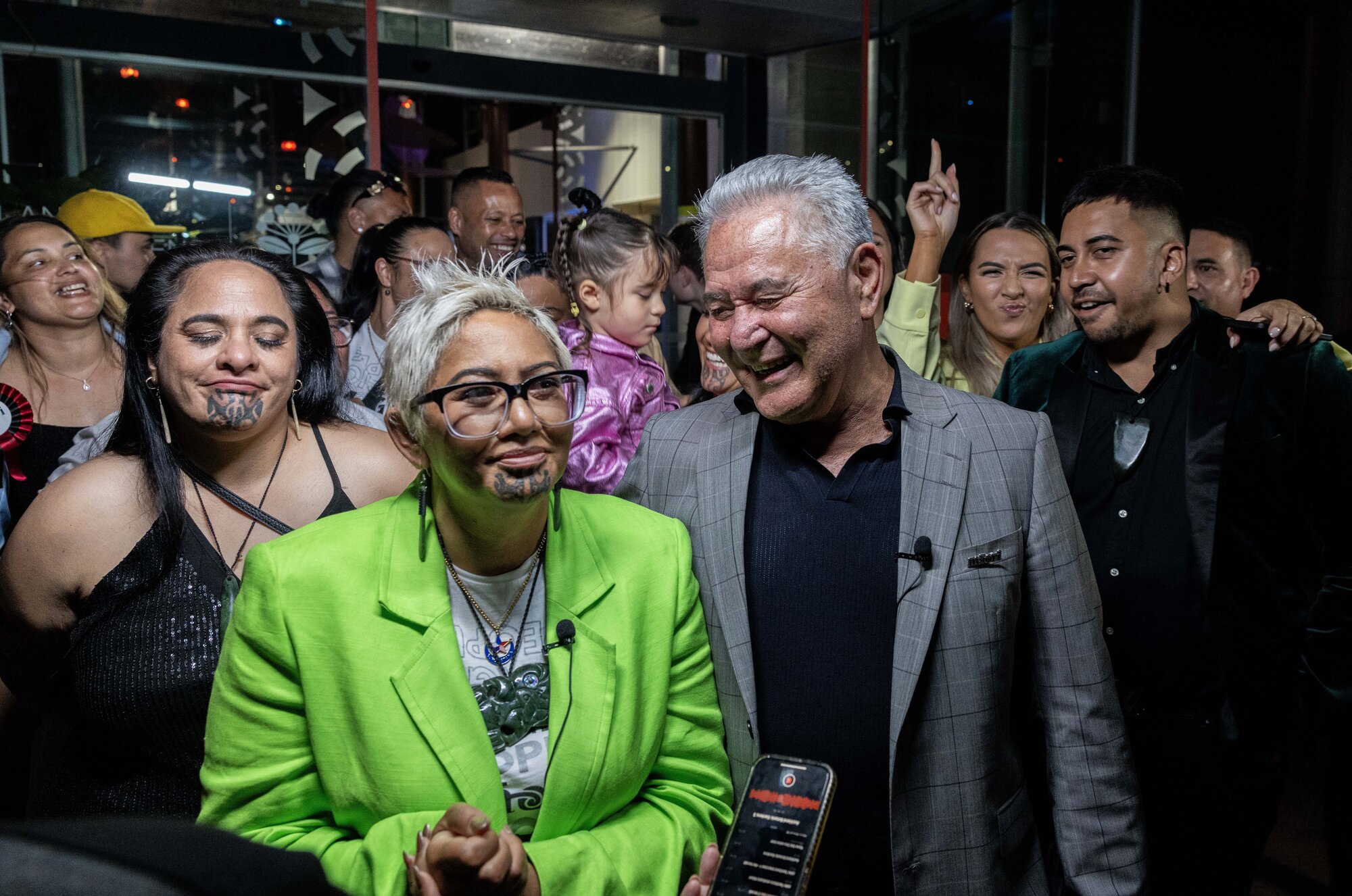 Te Pāti Māori MP Takutai Tarsh Kemp and party president John Tamihere on election night in 2023 soon after she won the Tāmaki Makaurau seat. Photo / Mike Scott