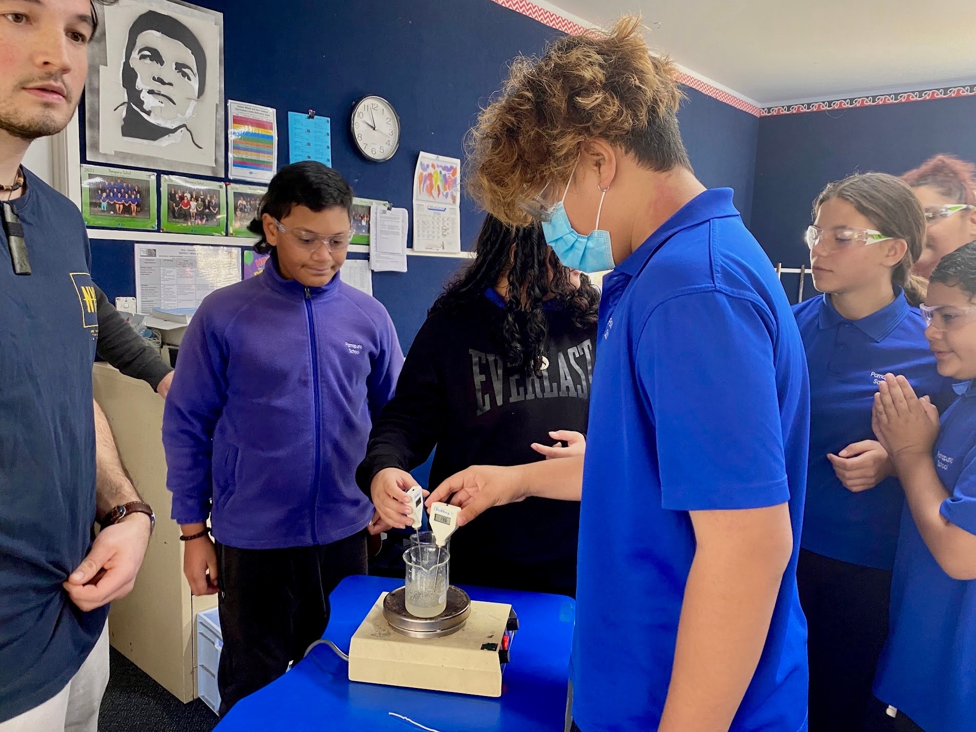 Pamapuria School tamariki learning about plastics and how to create biodegradable versions of it. Photo / Supplied