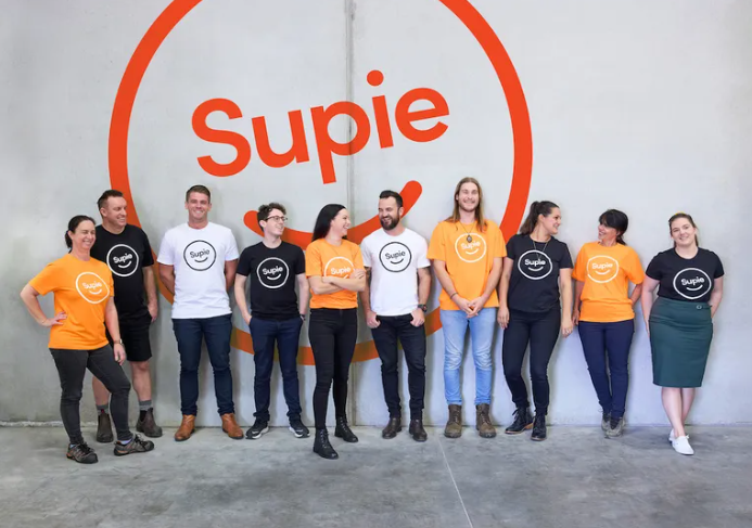 Supie founder and director Sarah Balle (centre) with some of her staff members. Photo / The Spinoff