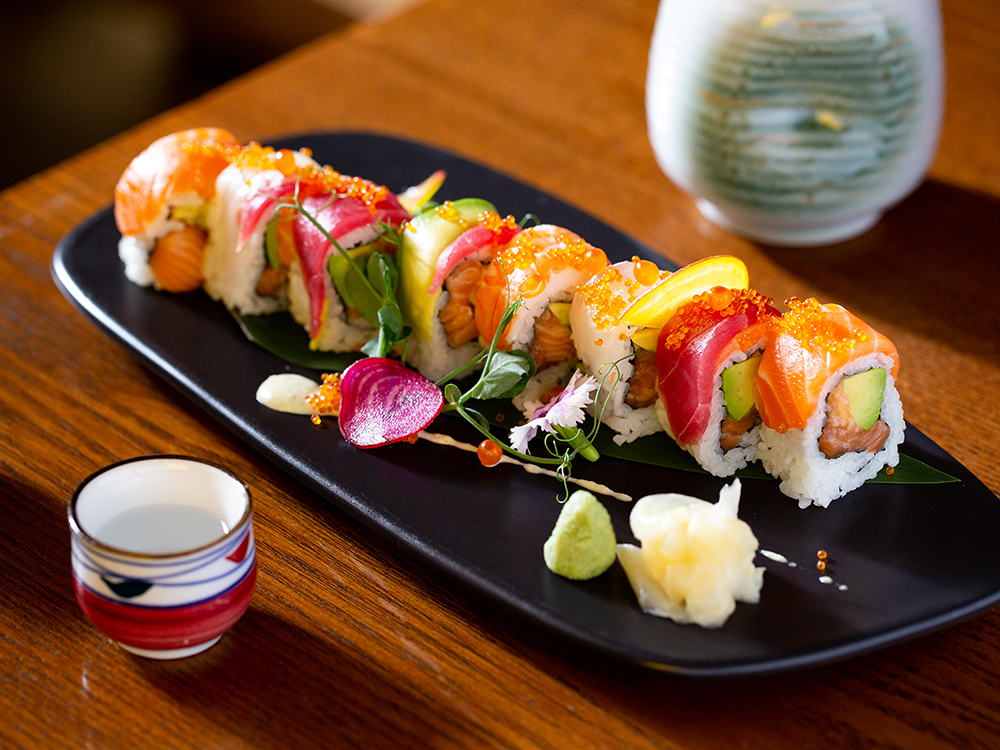 The rainbow sushi on the menu at Kushi. Photo / Babiche Martens