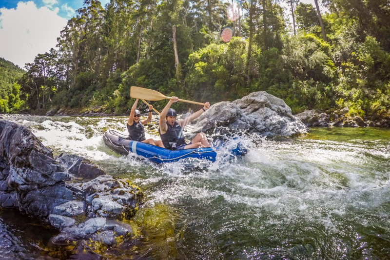 Barrels of fun: Rafting on the Pelorus River. Photo / Supplied