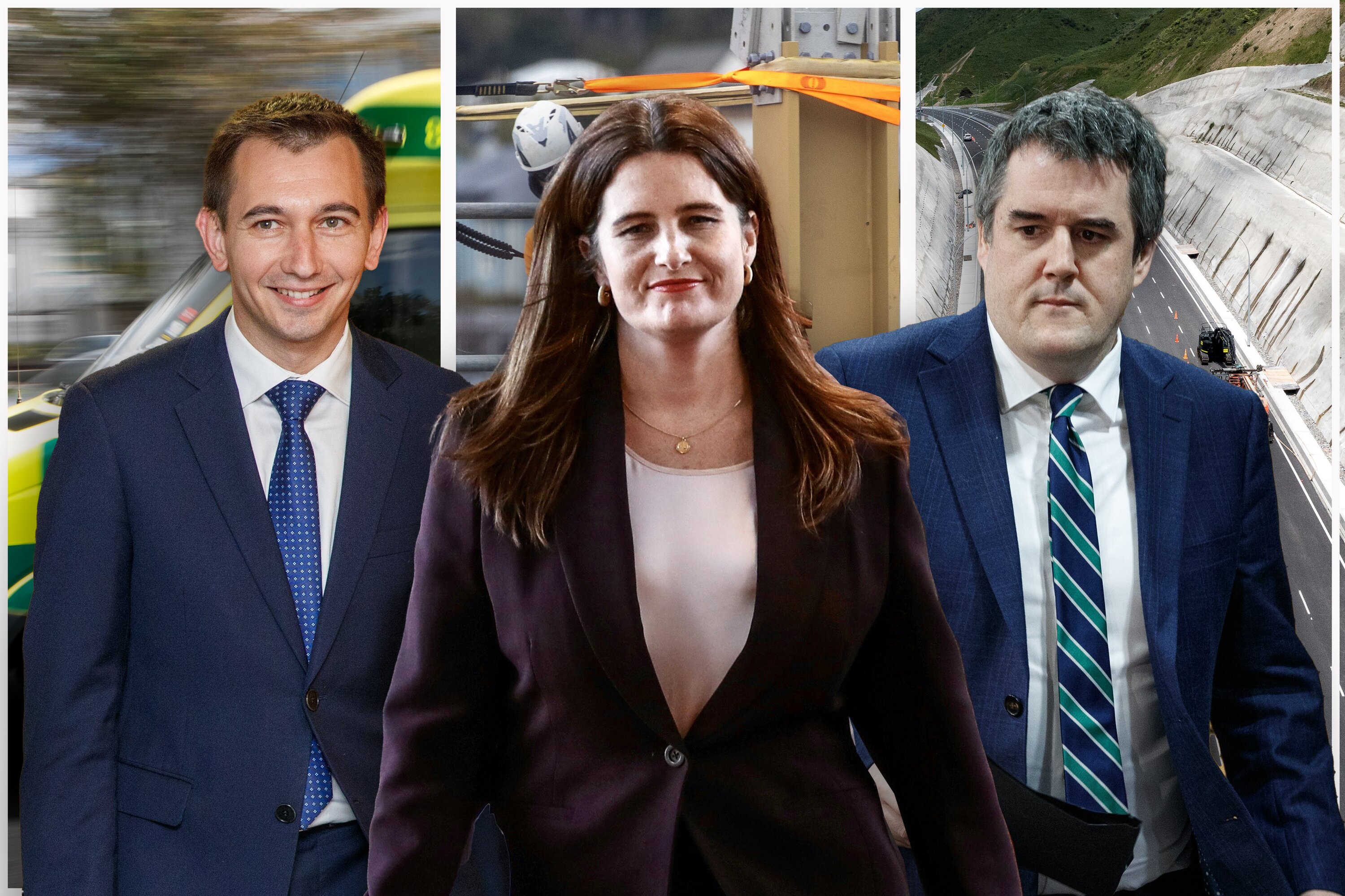 Simeon Brown (from left), Nicola Willis and Chris Bishop get new ministerial appointments. Composite Photo / NZME