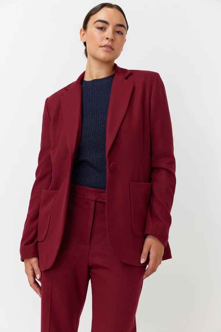 Anderson blazer and Viva skinny rib top.