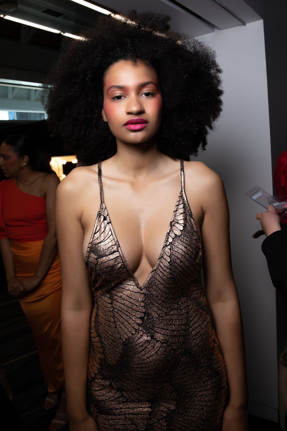 Draped blush is one of the easiest but most effective runway beauty trends to master. Photo / Darren Meredith