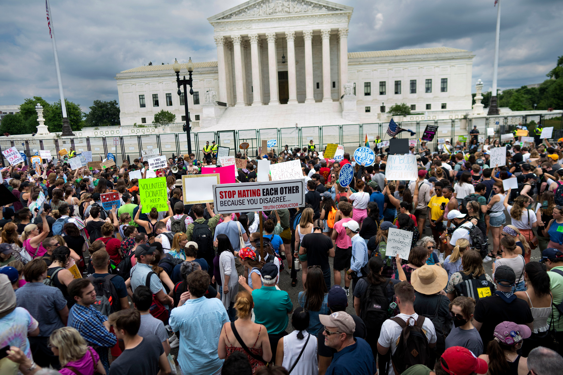 Protesters in Washington DC after the Supreme Court overruled Roe v Wade, June 24, 2022. Photo / Doug Mills, The New York Times