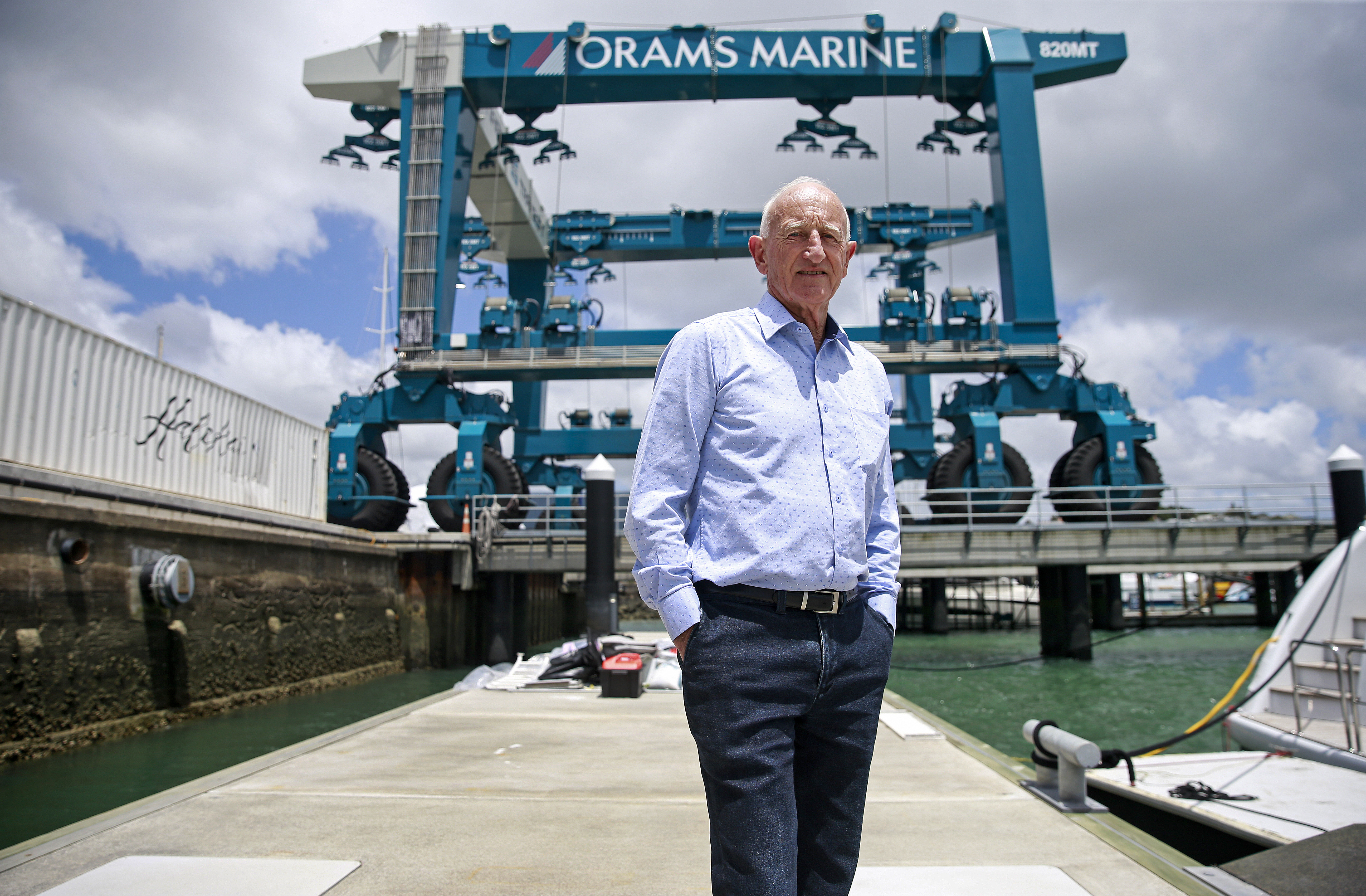 Neven Barbour with the new $7m crane. Photo / Alex Burton