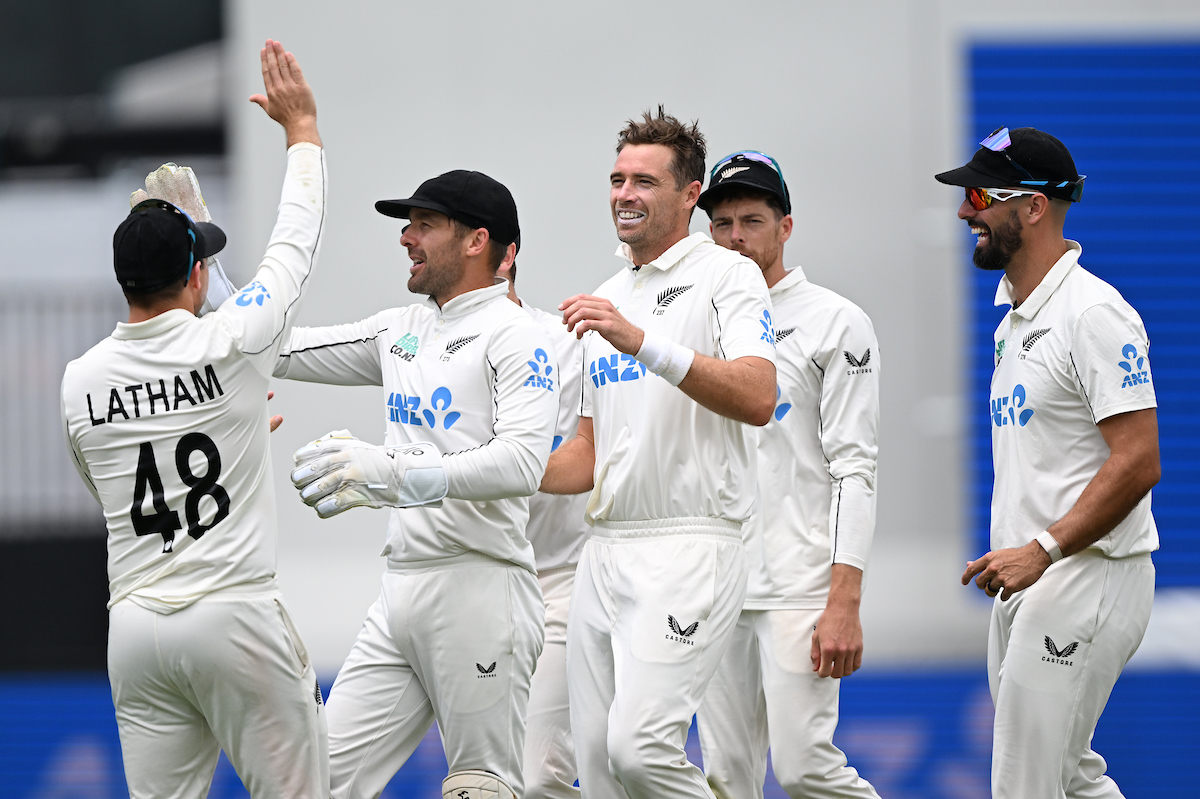 Tim Southee took two wickets in his final test innings for New Zealand. Photo / Photosport