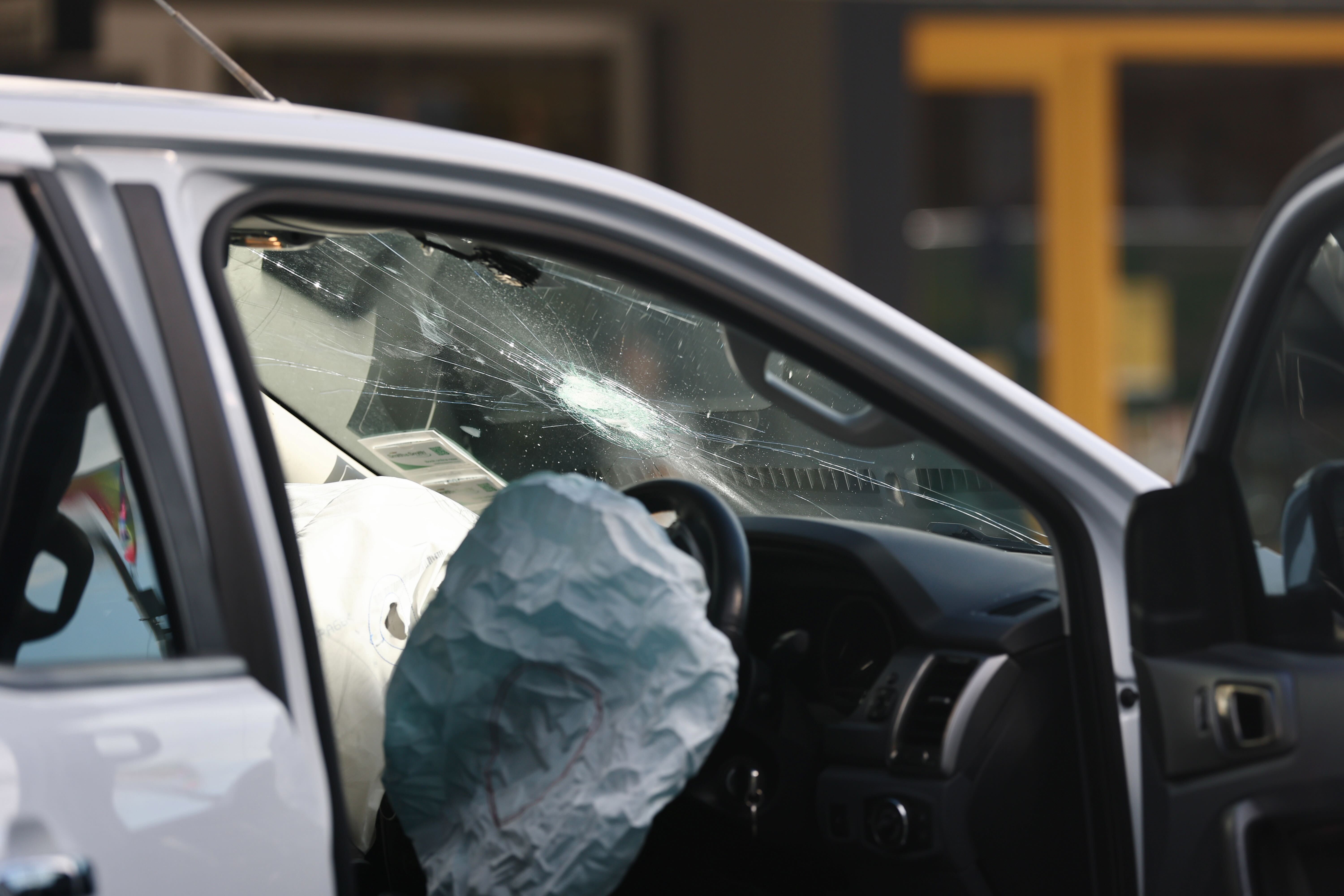 The car ainvolved in the chase was stopped by the AIS> Photo / Dean Purcell
