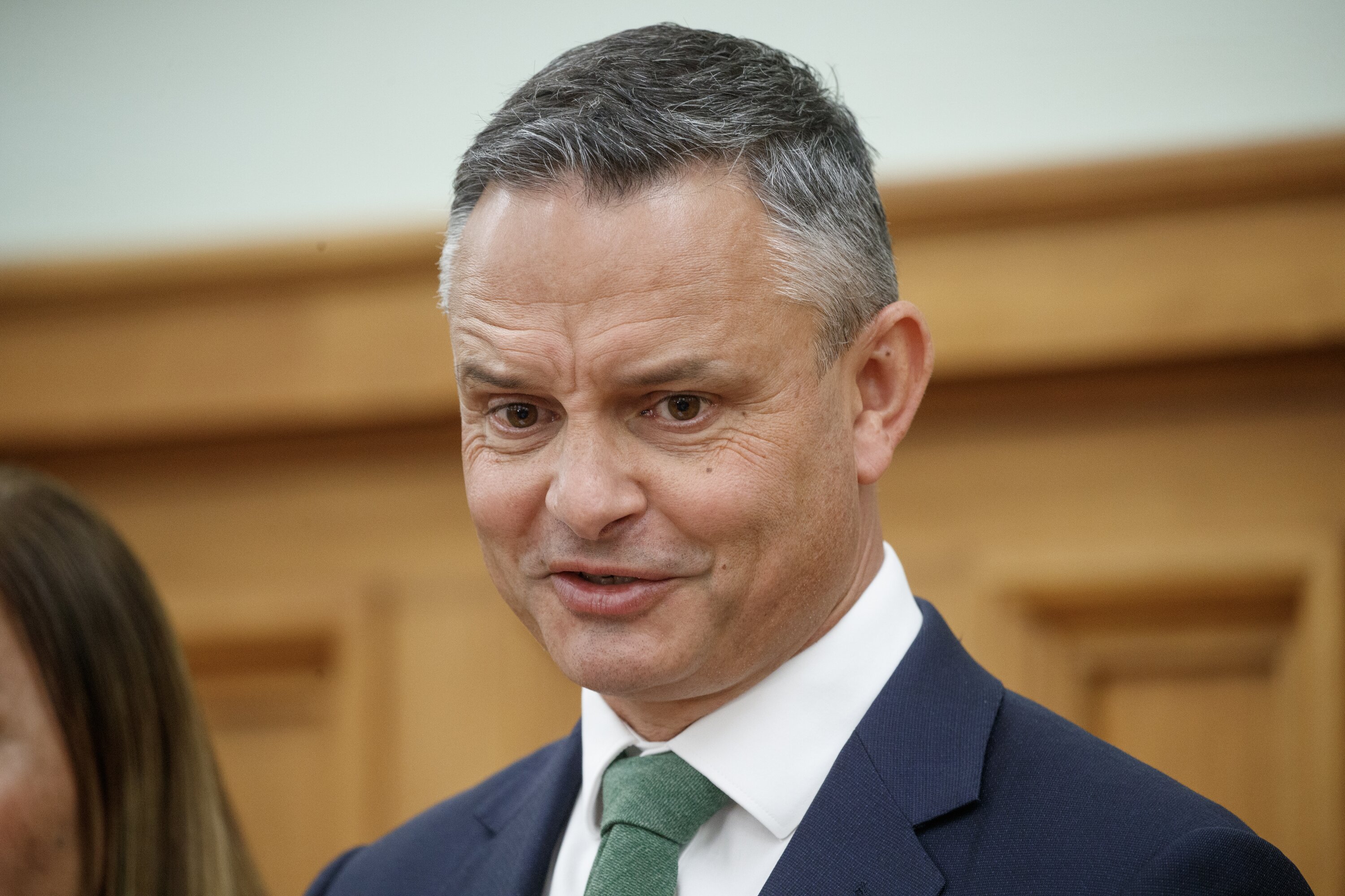 James Shaw announces his resignation as Green Party co-leader. Photo / Mark Mitchell