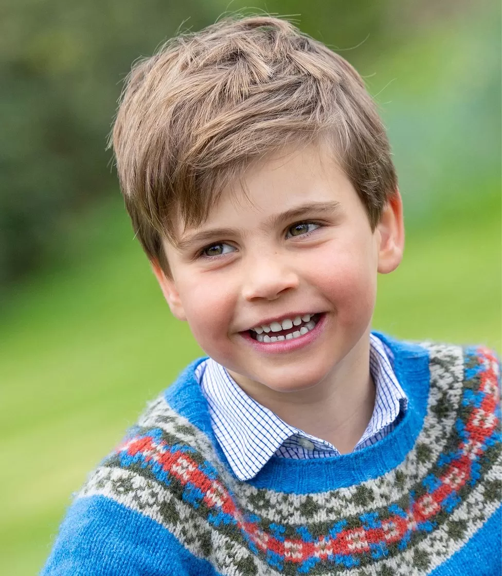 The Prince and Princess of Wales marked Prince Louis' fifth birthday by releasing new portraits for the young boy taken in Windsor. Photo / Supplied