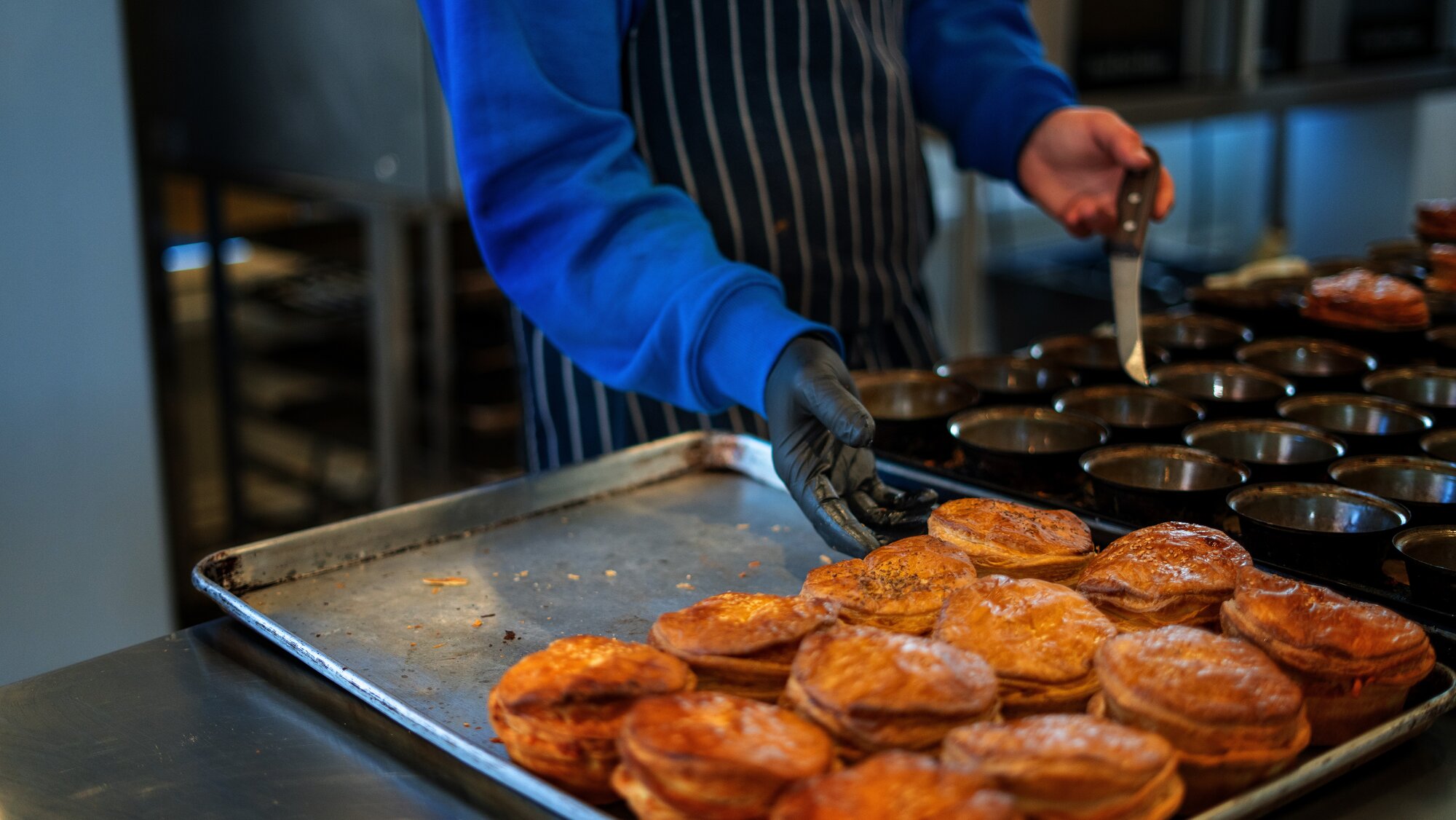 Chef and owner of Pie Rolla's, Lewis Mazza-Carson, aims to be selling 1000 pies a day by the end of the year.  Photo / Corey Fleming 