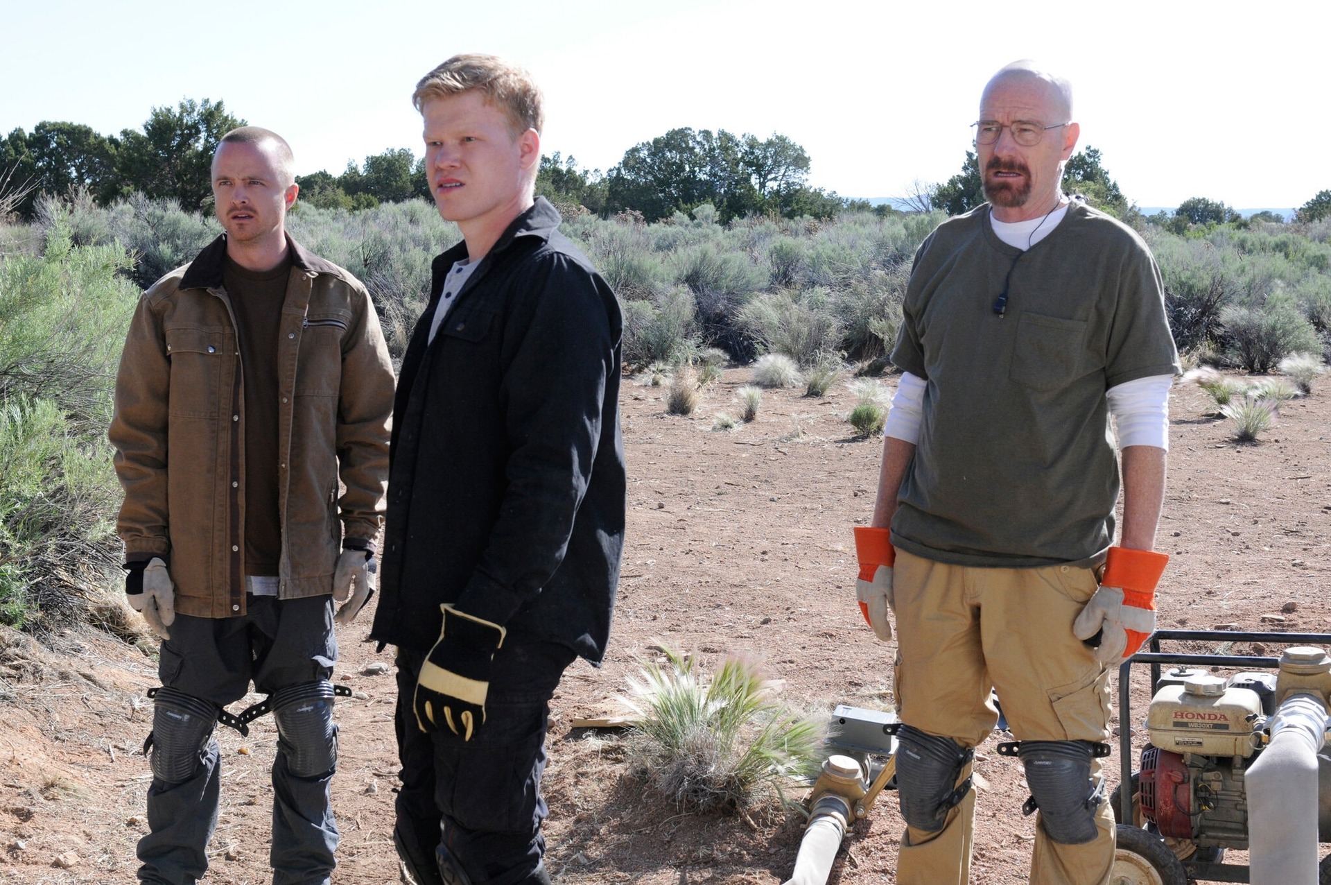 Plemons opposite Aaron Paul and Bryan Cranston in Breaking Bad. His performance in the show impressed Charlie Kaufman. Photo / Supplied