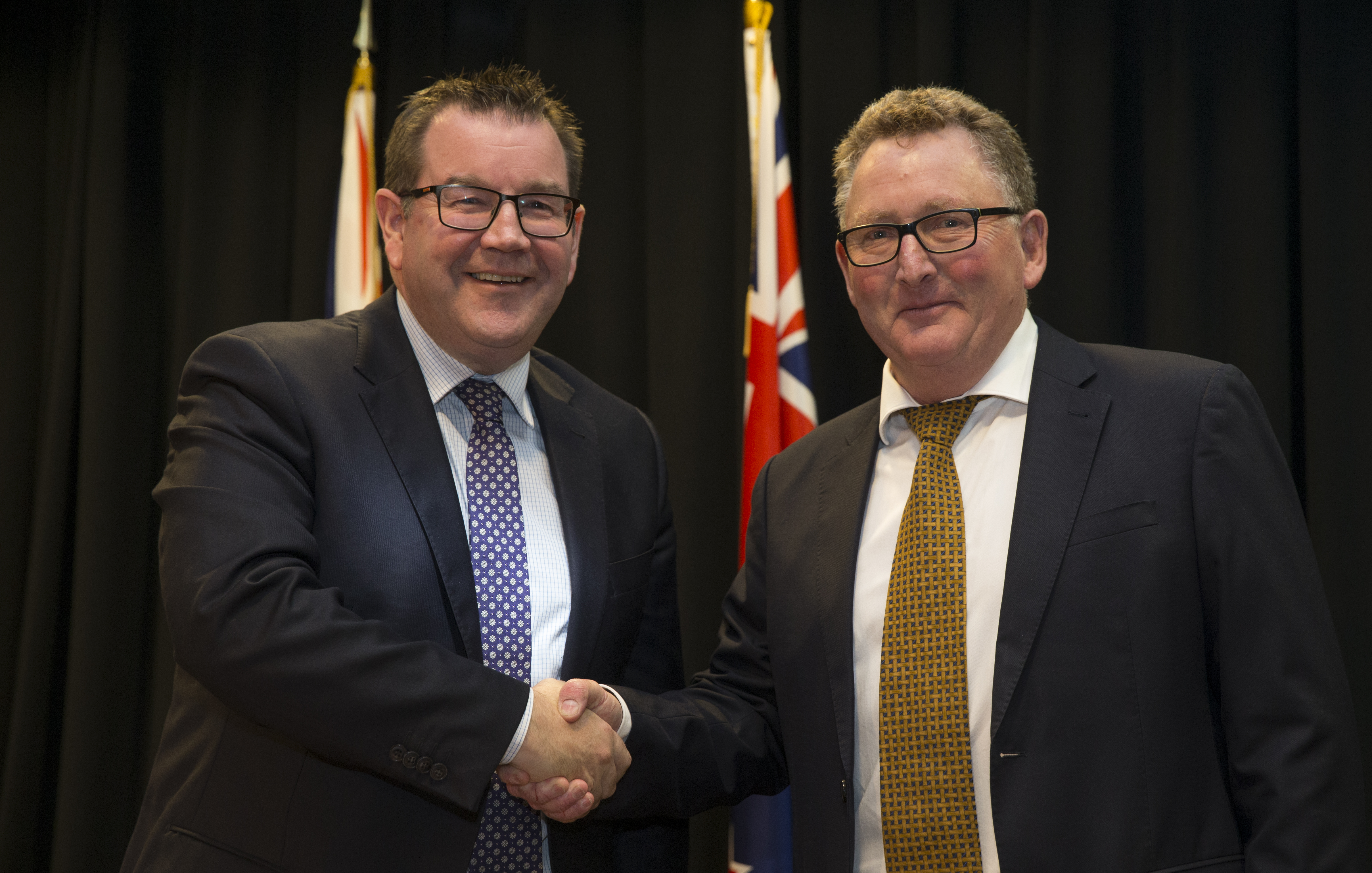 Finance Minister Grant Robertson and new Reserve Bank Governor Adrian Orr. Photo / Mark Mitchell