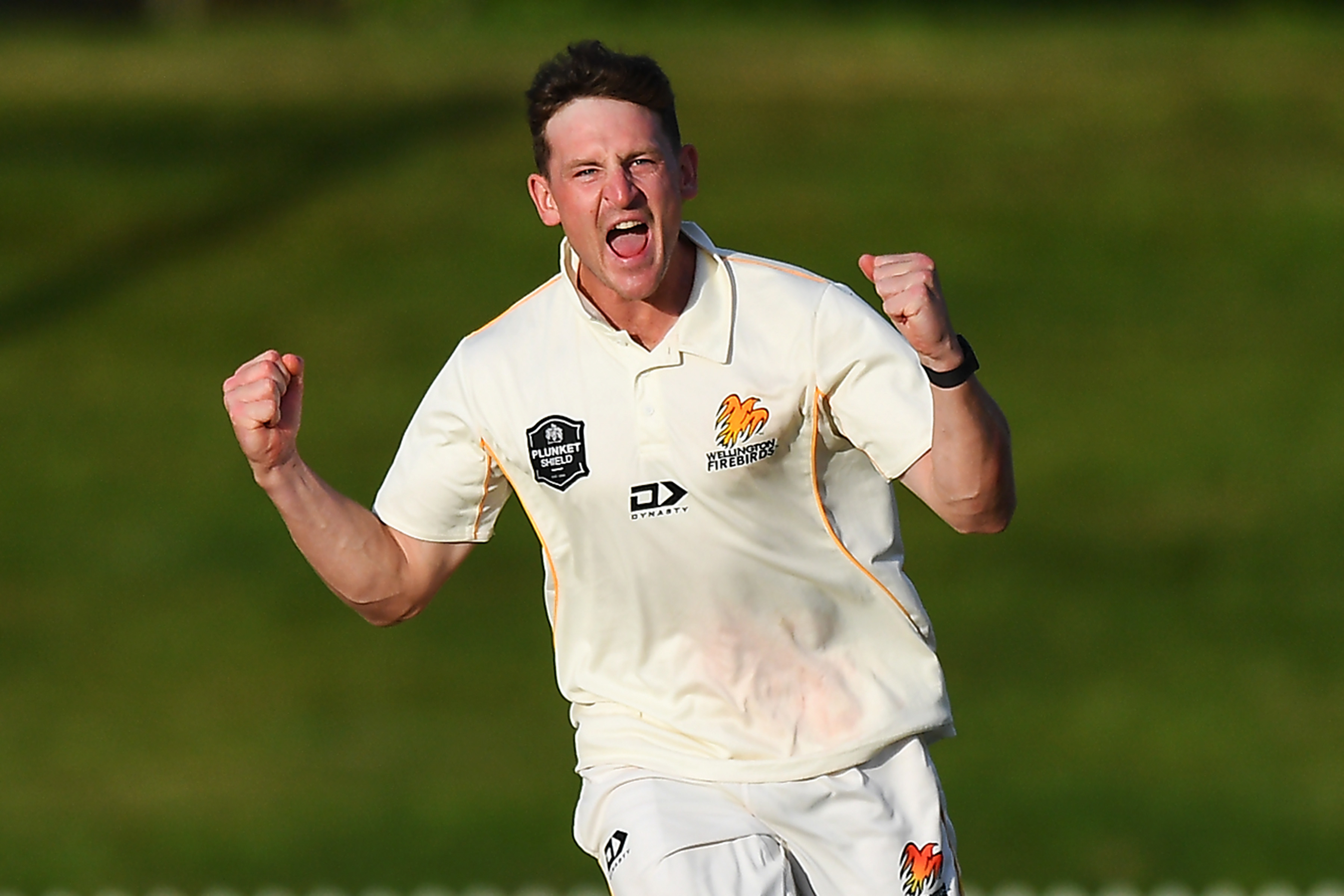 Nathan Smith celebrates a wicket for Wellington. Photo / Photosport